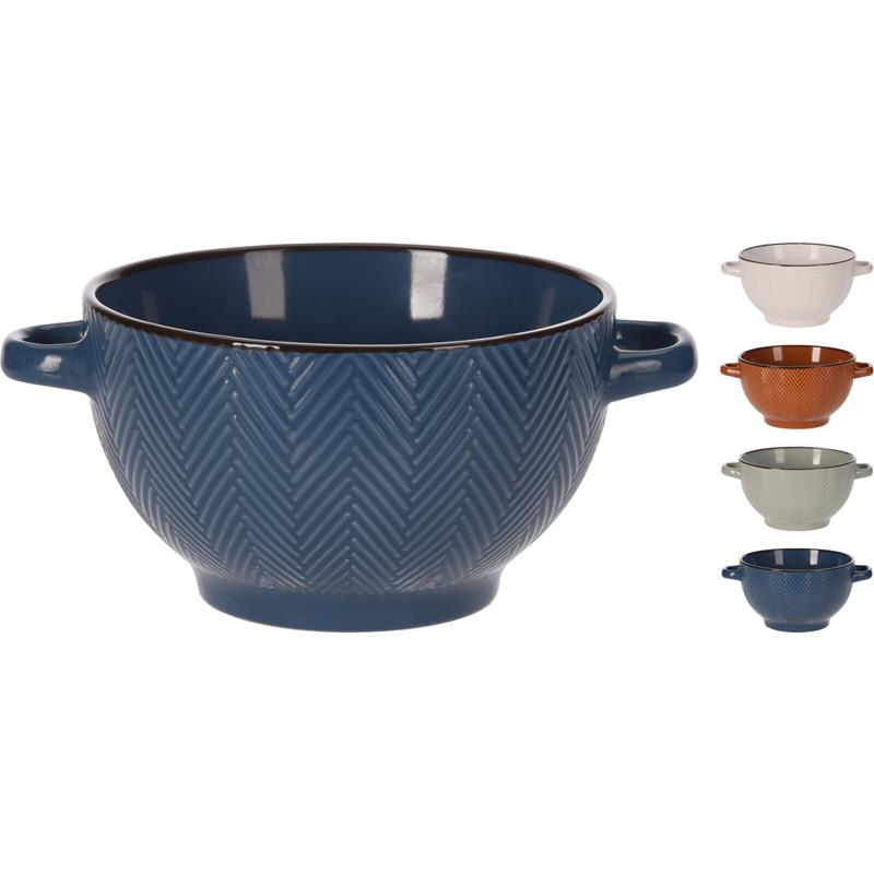 Excellent Houseware Soepkom aardewerk 680ml