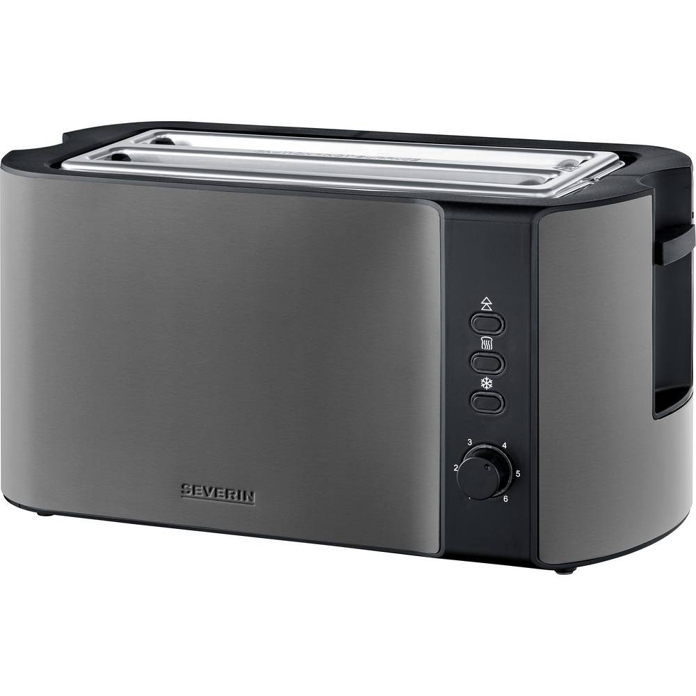 Severin 9341 Broodrooster met lange sleuf Zwart, RVS