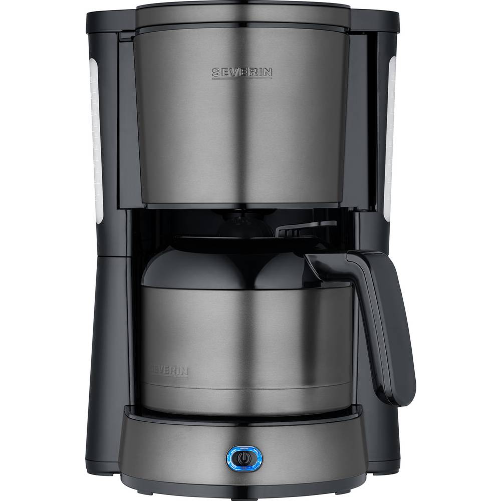 Severin 9343 Koffiezetapparaat Staal, Zwart Capaciteit koppen: 8 Timerfunctie, Met filterkoffie-functie