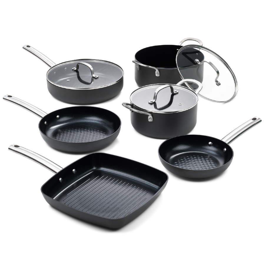 ISENVI Murray Speciaal set - Pannenset 9 delig - RVS grepen