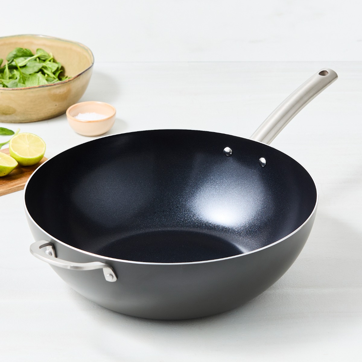 ISENVI Murray keramische wokpan 36 CM - RVS greep