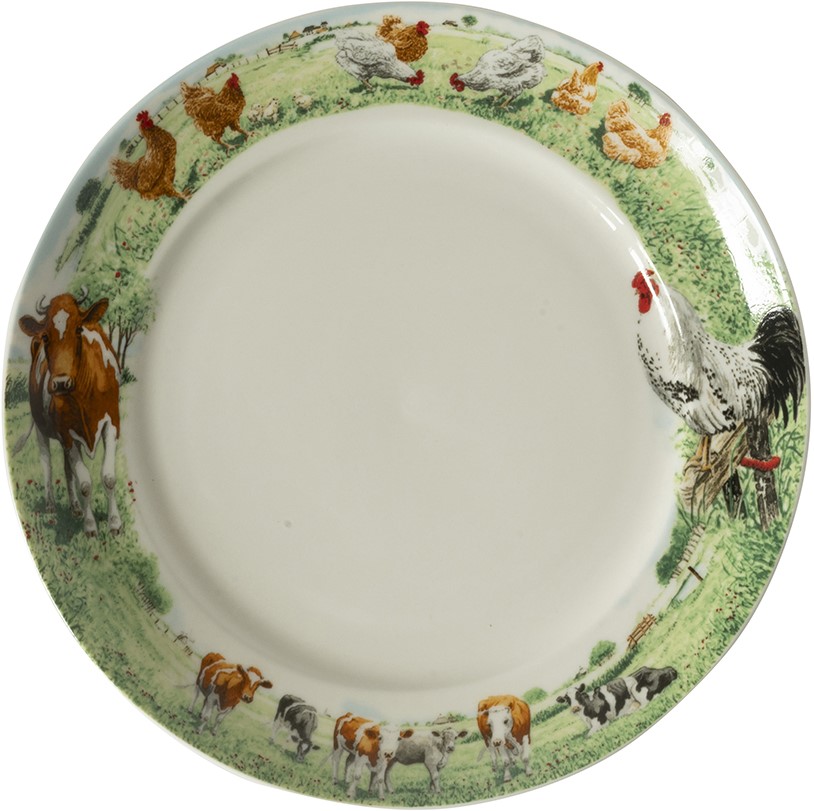 Wiebe van der Zee Wiebe's Farm Bord koe kip Ø21cm 6st