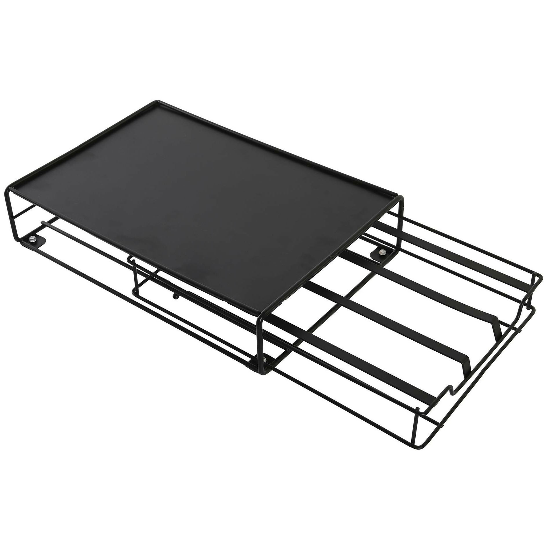 Items Koffie cup/capsule houder/dispenser - metaal - antraciet - 31 x 21 cm -