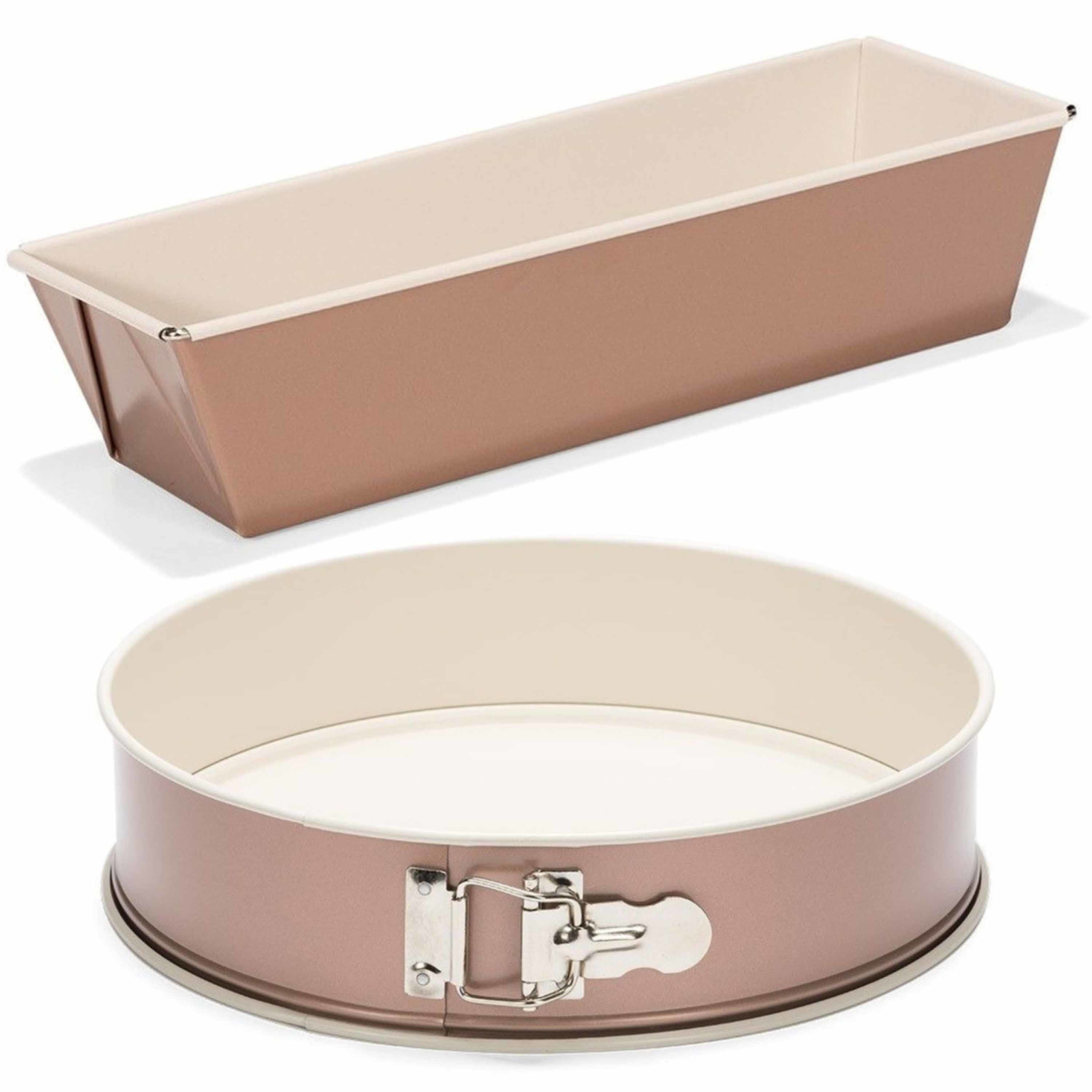 Patisse Set van 2x rose gouden bakvormen voor cake en taart 25 en 28 cm -