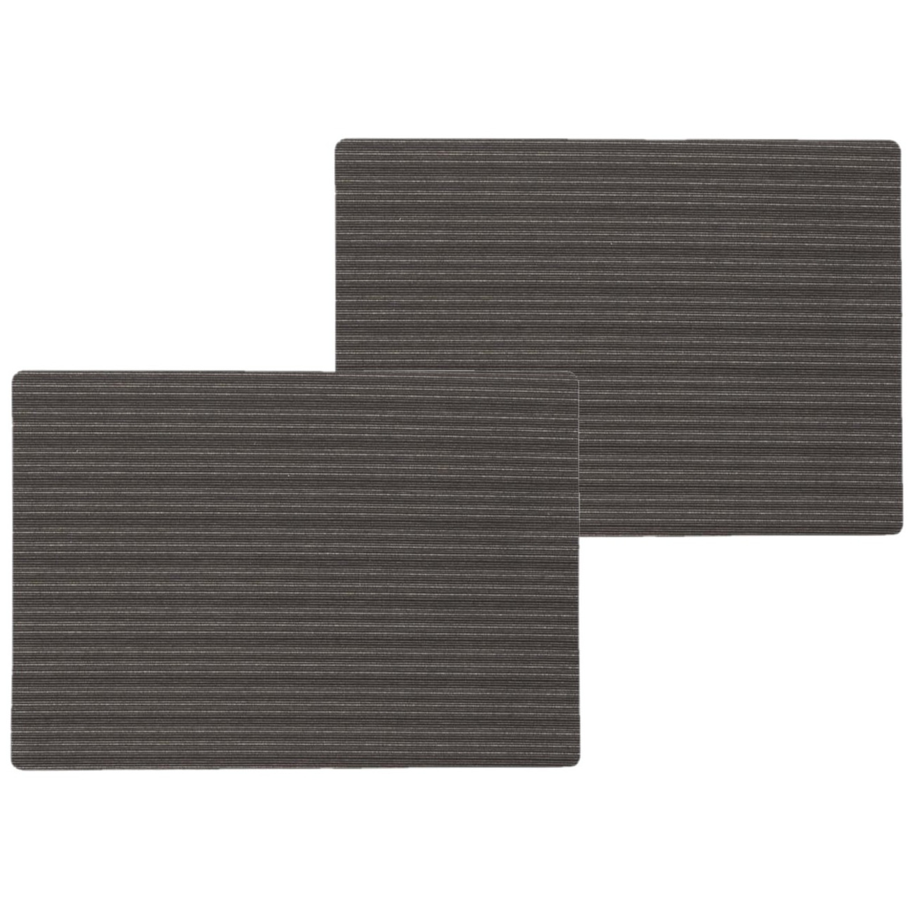 Wicotex Placemats Othos - 10x stuks - zwart - 30 x 43 cm - anti slip laag - Teflon coating toplaag -