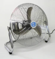 Besli Professionele vloerventilator 45cm 3 standen kantelbaar chroom kleurig