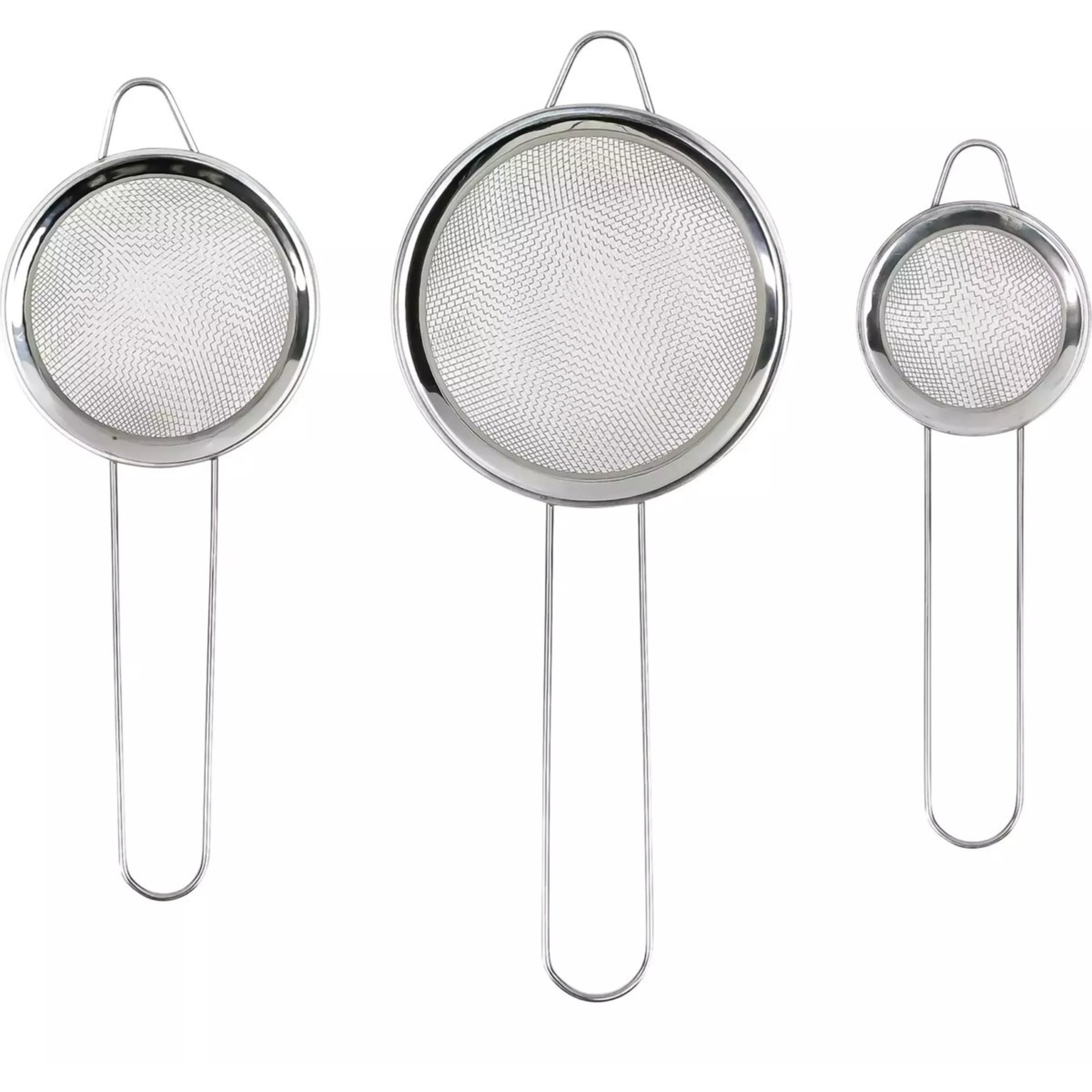 Benson Keuken vergiet/zeef - set 3-delig - RVS - compact - D10/8 en 6 cm -