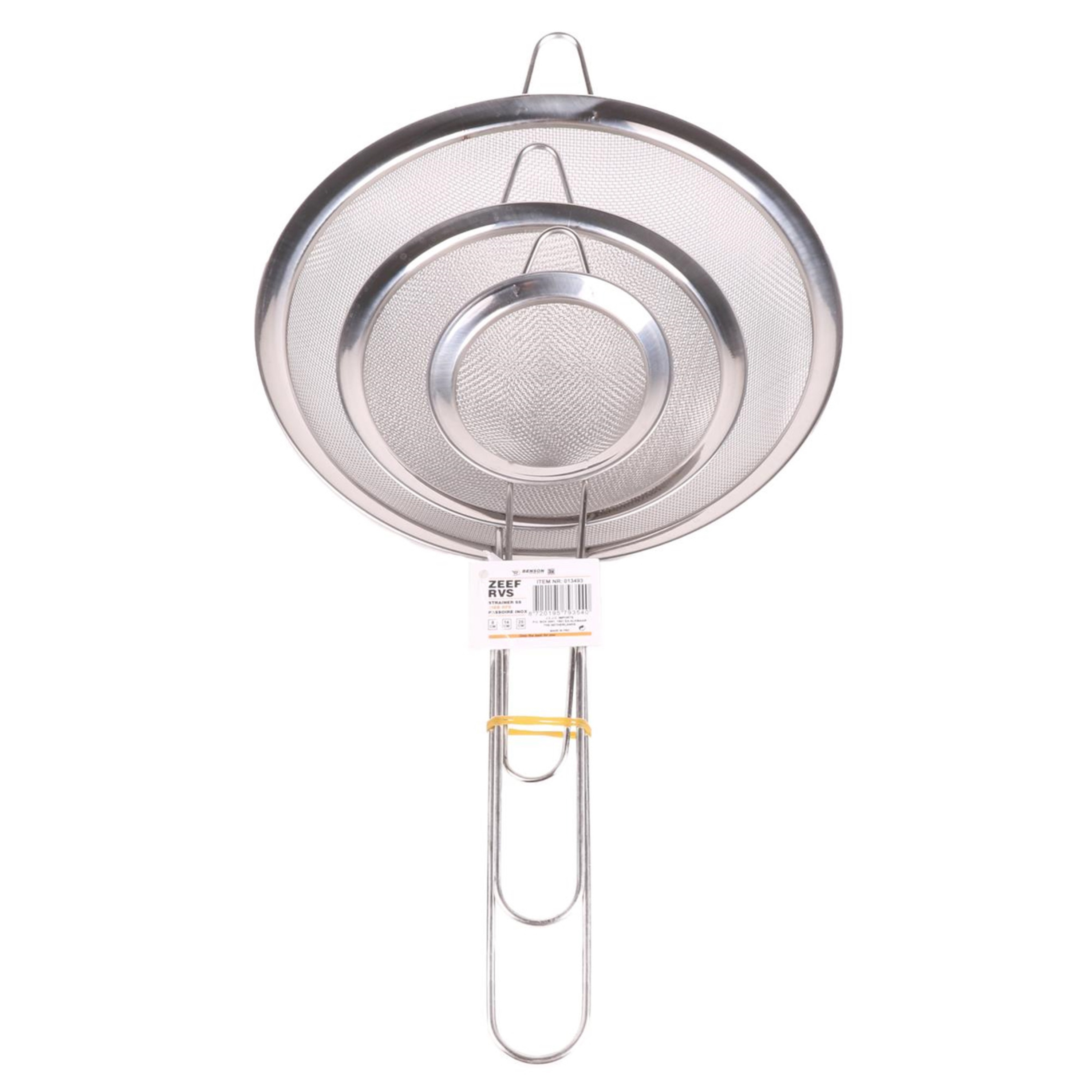 Benson Keuken vergiet/zeef - set 3-delig - RVS - compact - D 8/14 en 20 cm -