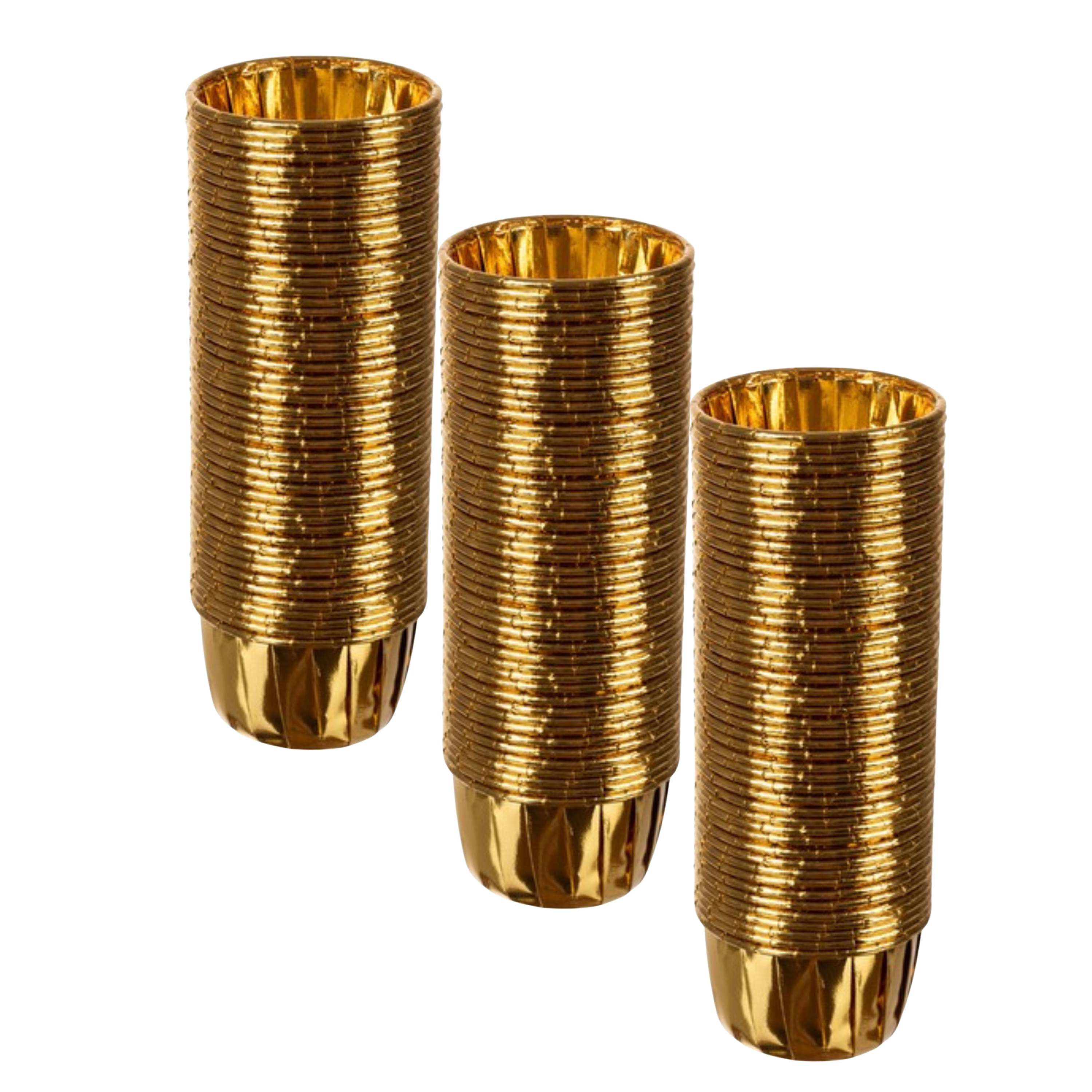 Ruhhy Muffinvormpjes - 150x stuks - goud - 3,5 x 6 cm - cupcake vorm - papier - aluminiumfolie -