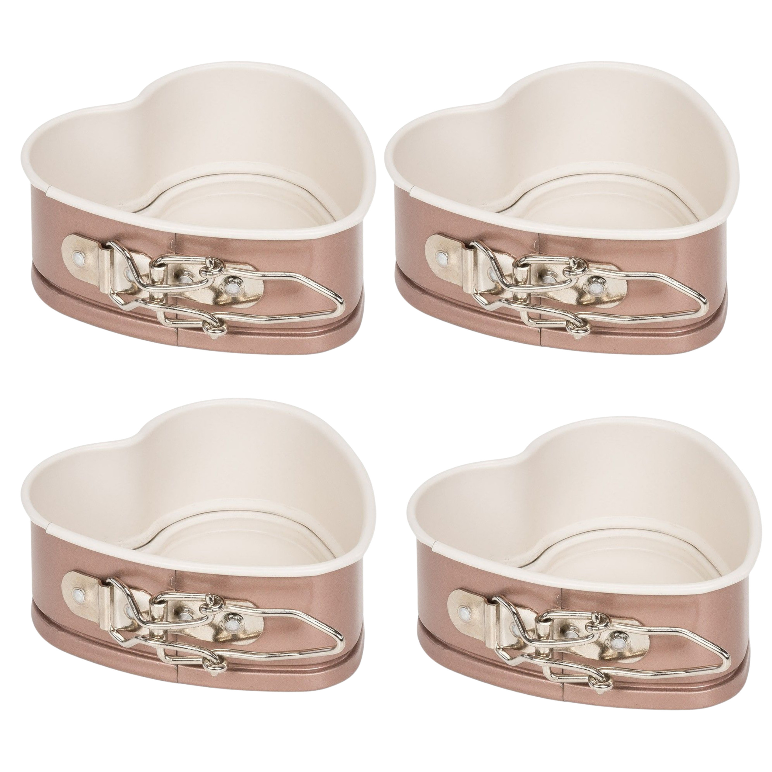 Patisse Springvorm - 4x - hart - anti-aanbak - taartvorm - 12 cm - klein hartje -
