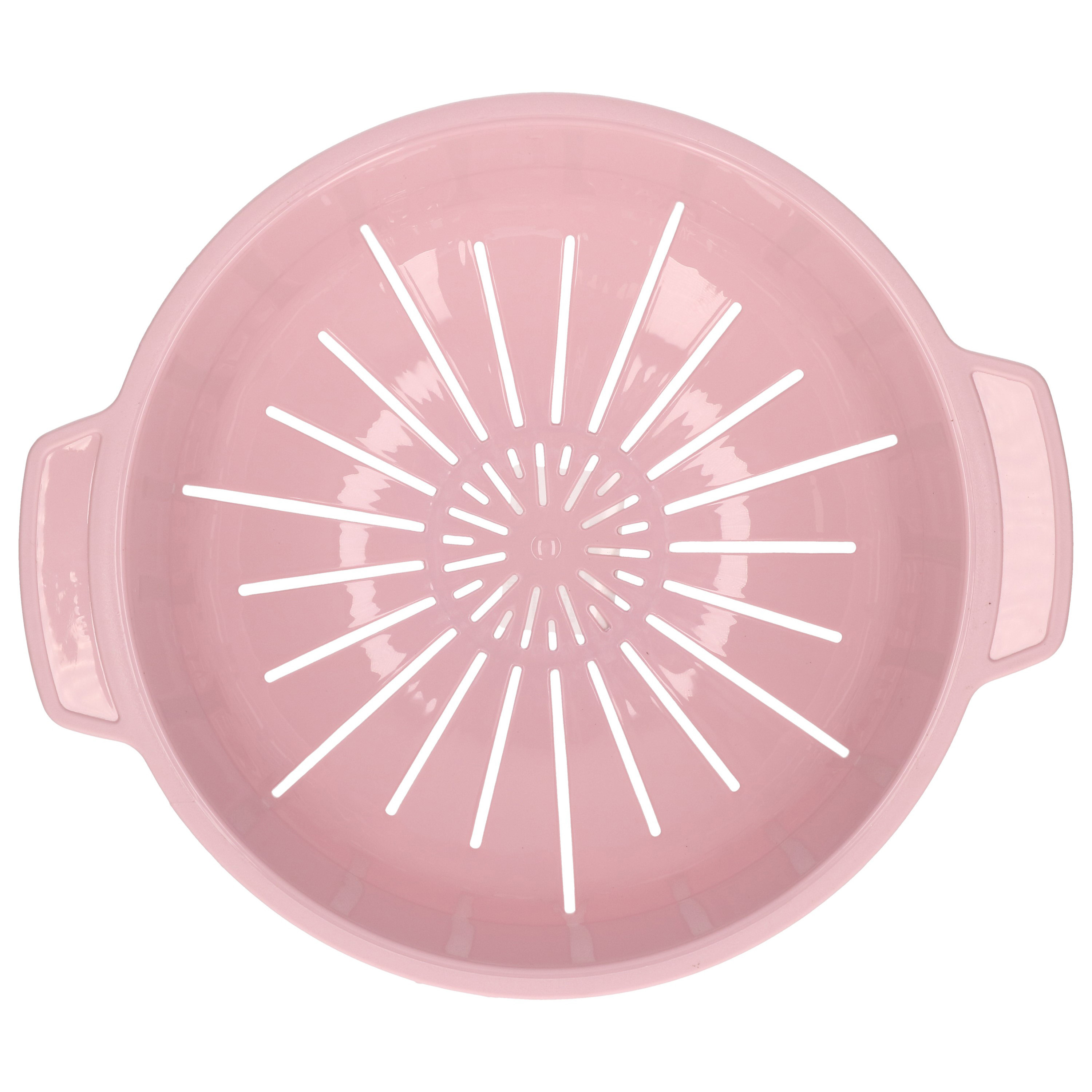 PlasticForte Keuken vergiet zeef van kunststof - 25 x 8 cm - oud roze - afgieten van voedsel -