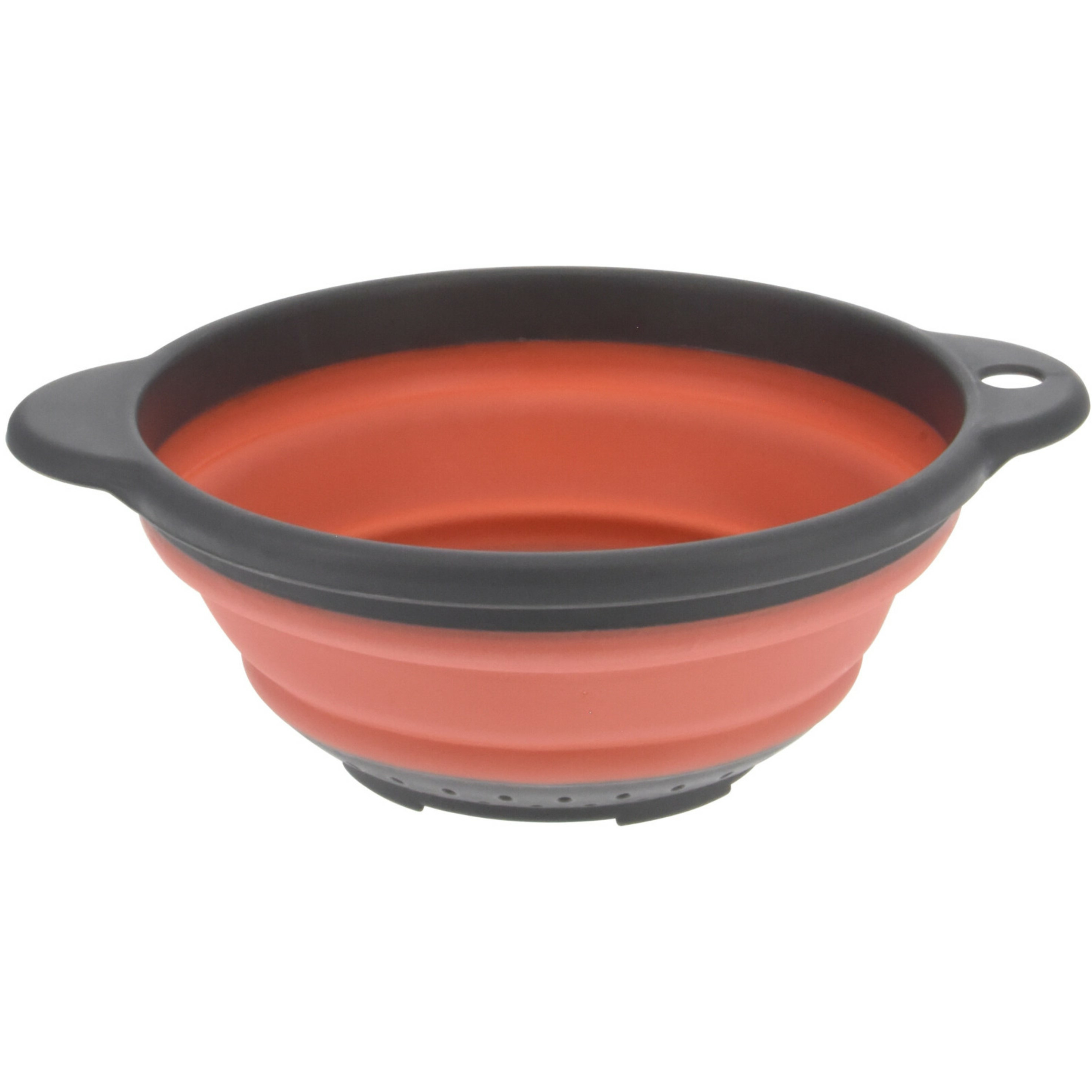 Benson opvouwbaar keuken vergiet - oranje/grijs - kunststof - Dia 23 cm -