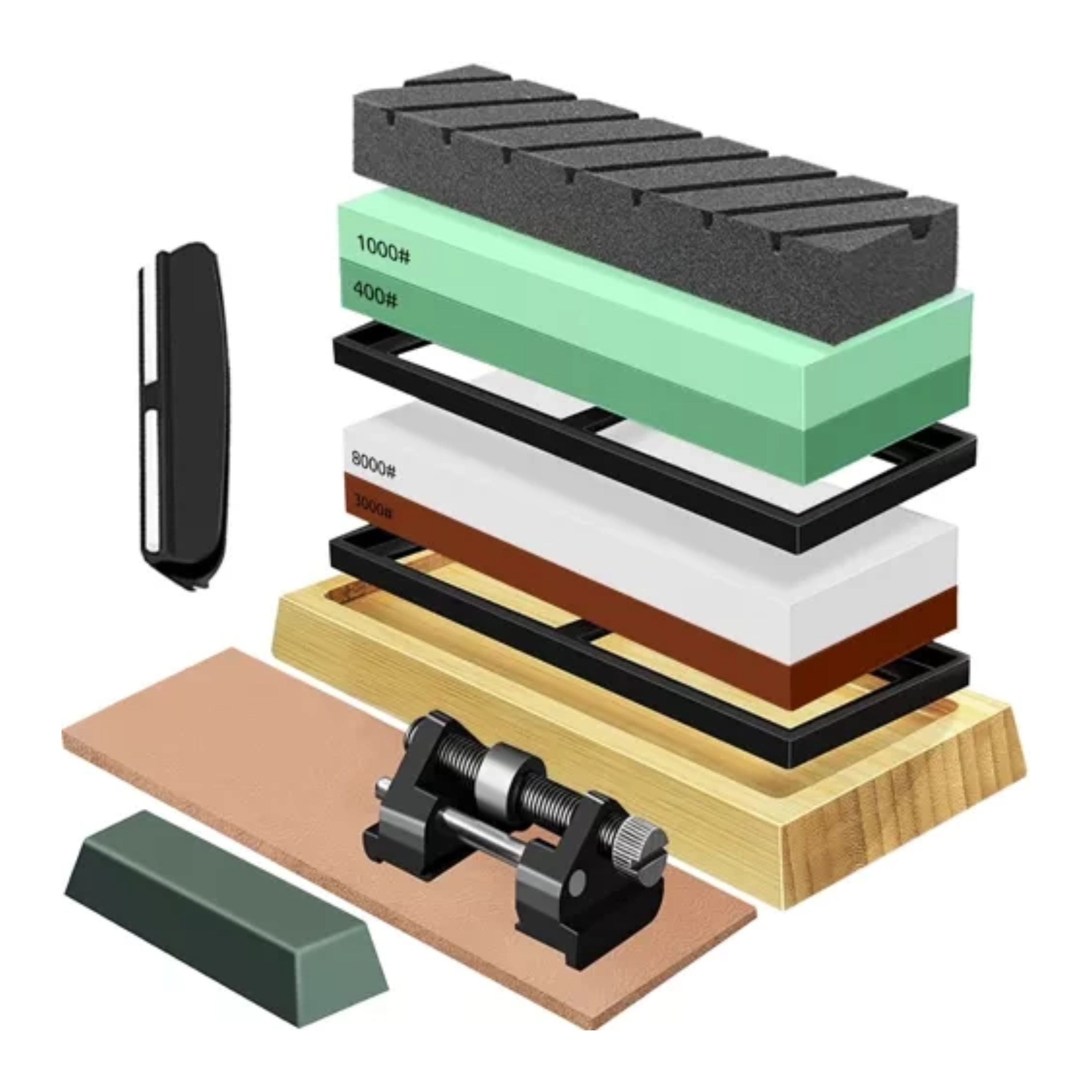 Ruhhy Slijper set - 5 soorten steen - watersteen - slijpsteen - riem voor gereedschappen -