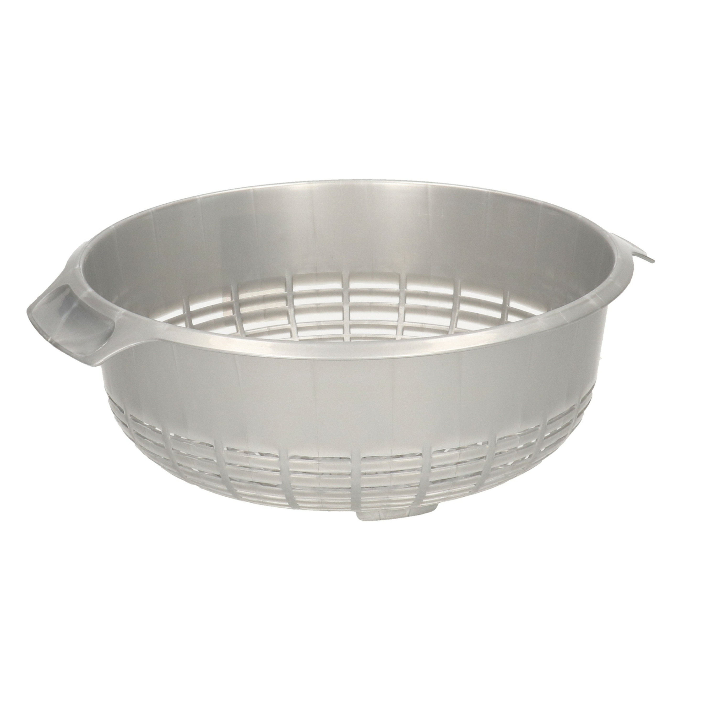 PlasticForte groente - pasta - rijst afgieten vergiet - kunststof - zilver - 27 x 23 x 9 cm -