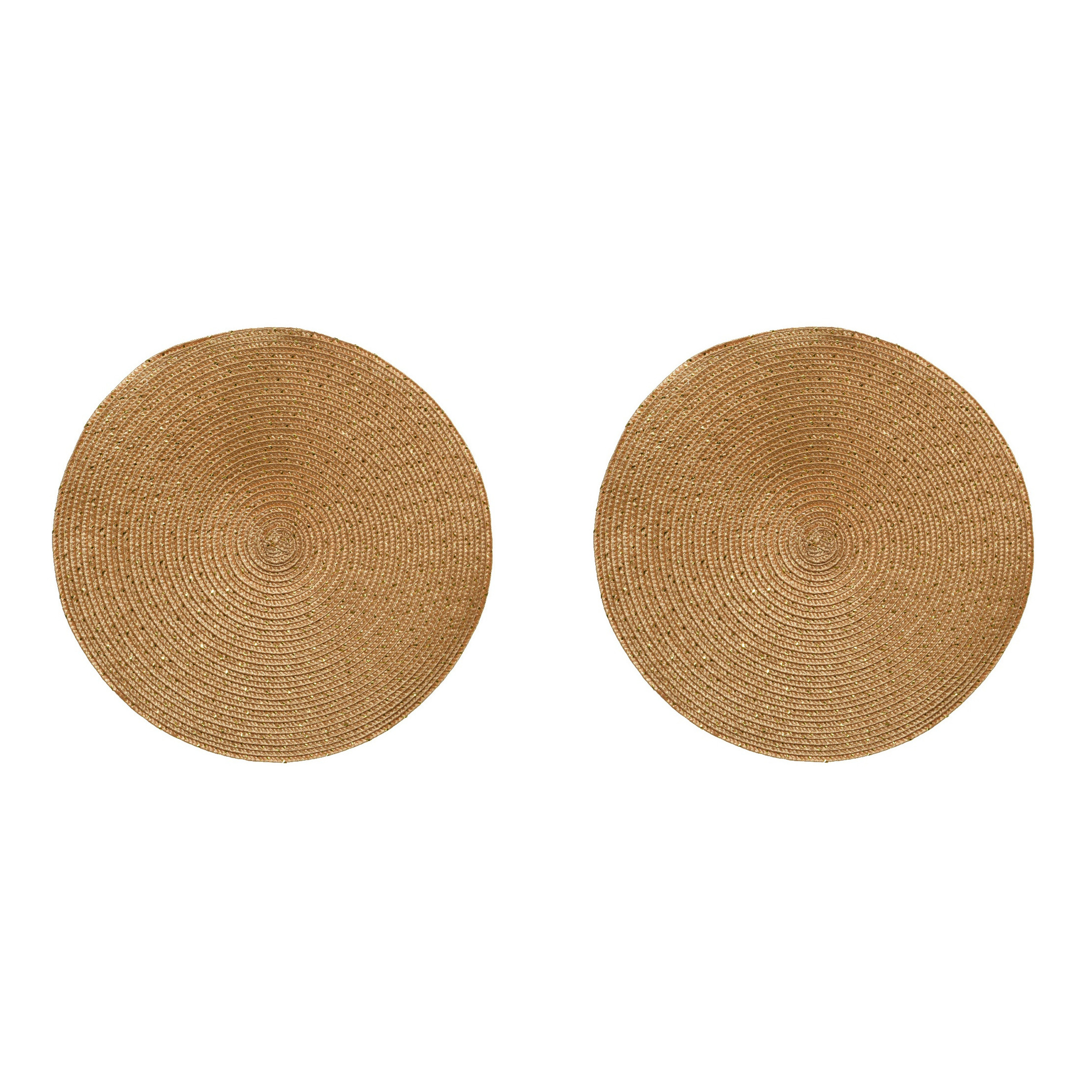 Merkloos 4x stuks ronde placemats goud cm van kunststof -