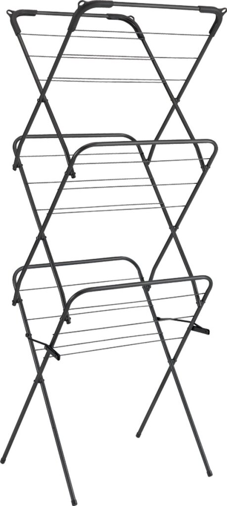 Tomado-Metaltex Tomado droogrek concerto 9,5m drooglengte zwart met haakjes voor kledinghangers