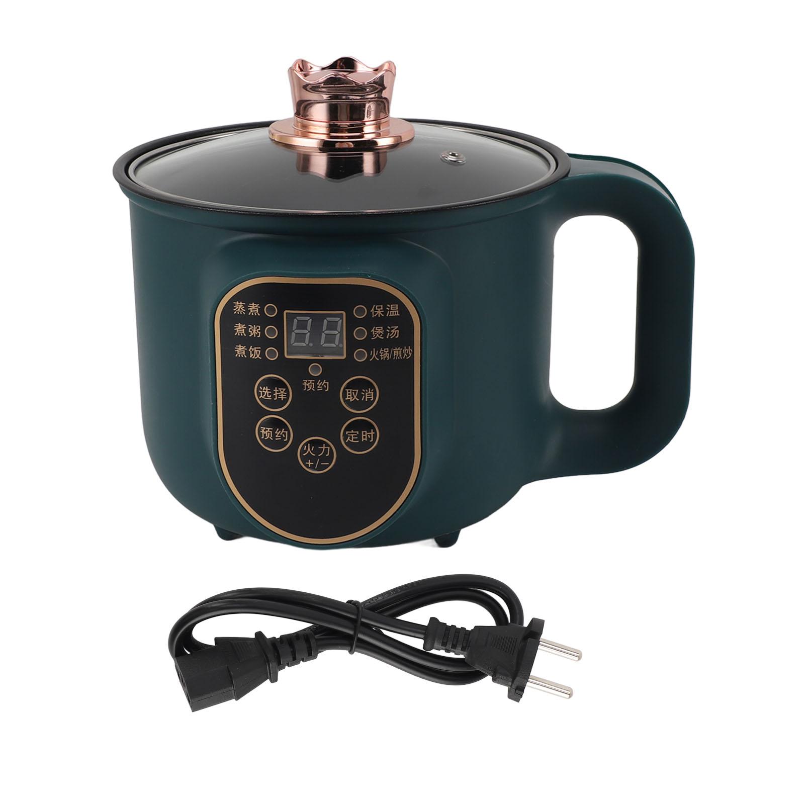 OutsideWorld Elektrische Kookpot 1.8L 600W Draagbaar Makkelijk Schoon te Maken Noodle Ramen Pot voor Thuis Kantoor Feest L(for 6.5-9kg)