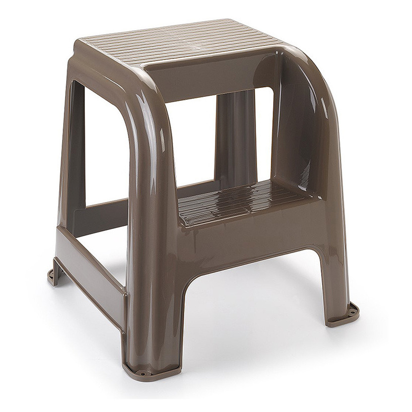 PlasticForte Opstapkrukje - 2 tredes - bruin - kunststof - x x 45 cm -