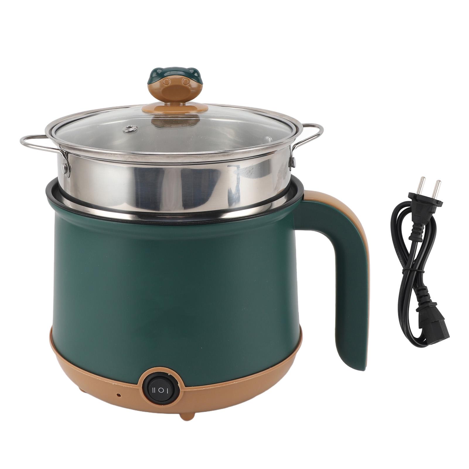 OutsideWorld Elektrische Hot Pot Groen 1.8L 600W Kookpot met Stoom 2 Instelbare Niveaus Anti-aanbak L(for 6.5-9kg)