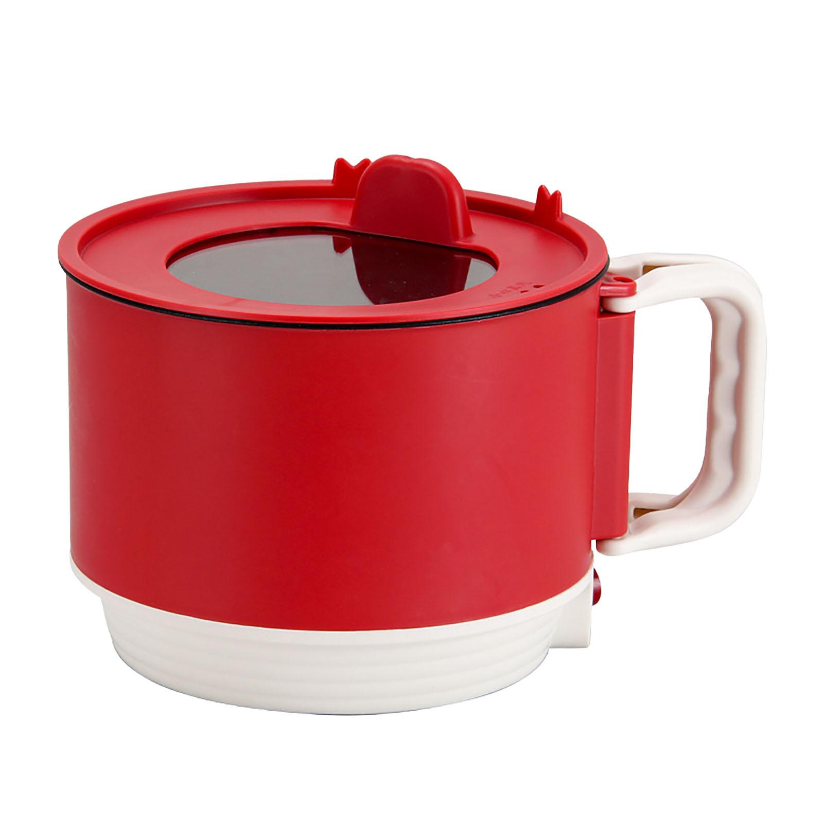 OutsideWorld Elektrische Kookpot Snel Verwarmende Mini Elektrische Koker met Opvouwbaar Handvat voor Thuiskeuken Rood rood