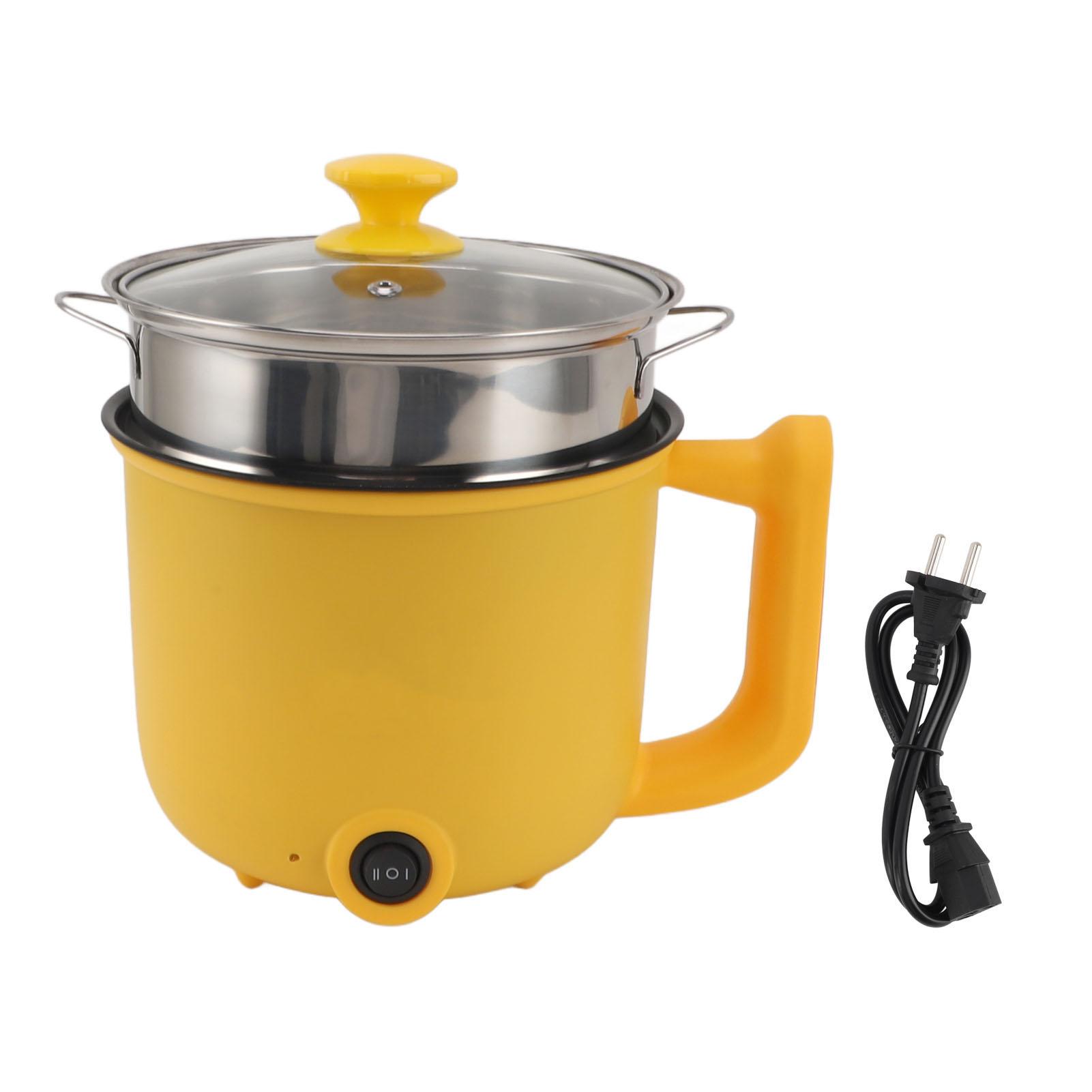 OutsideWorld Elektrische Noodle Koker Geel 1.8L 2 Snelheidsinstelling 600W Automatische Uitschakeling Anti-aanbak met L(for 6.5-9kg)