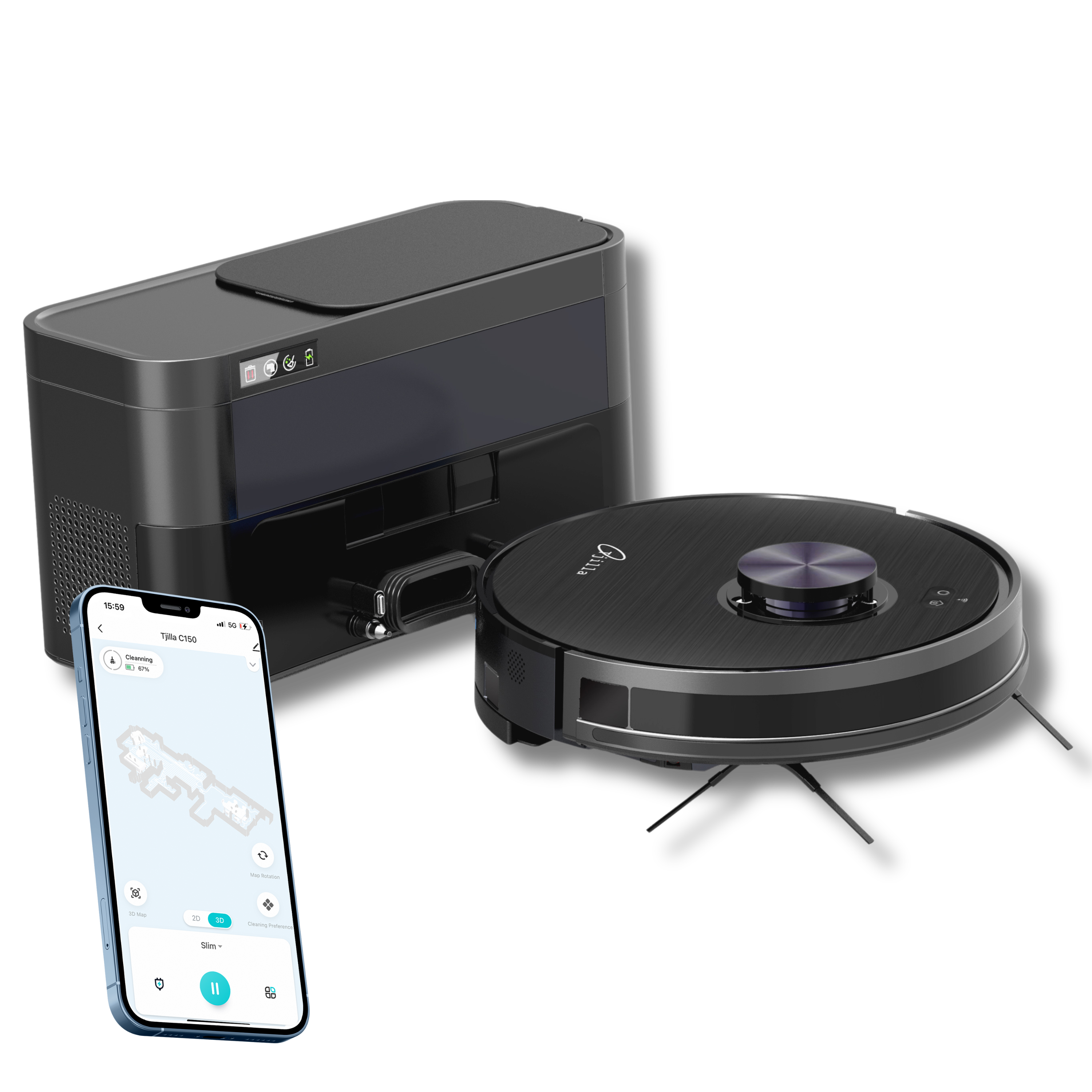 Tjilla C150+ Robotstofzuiger met dweilfunctie