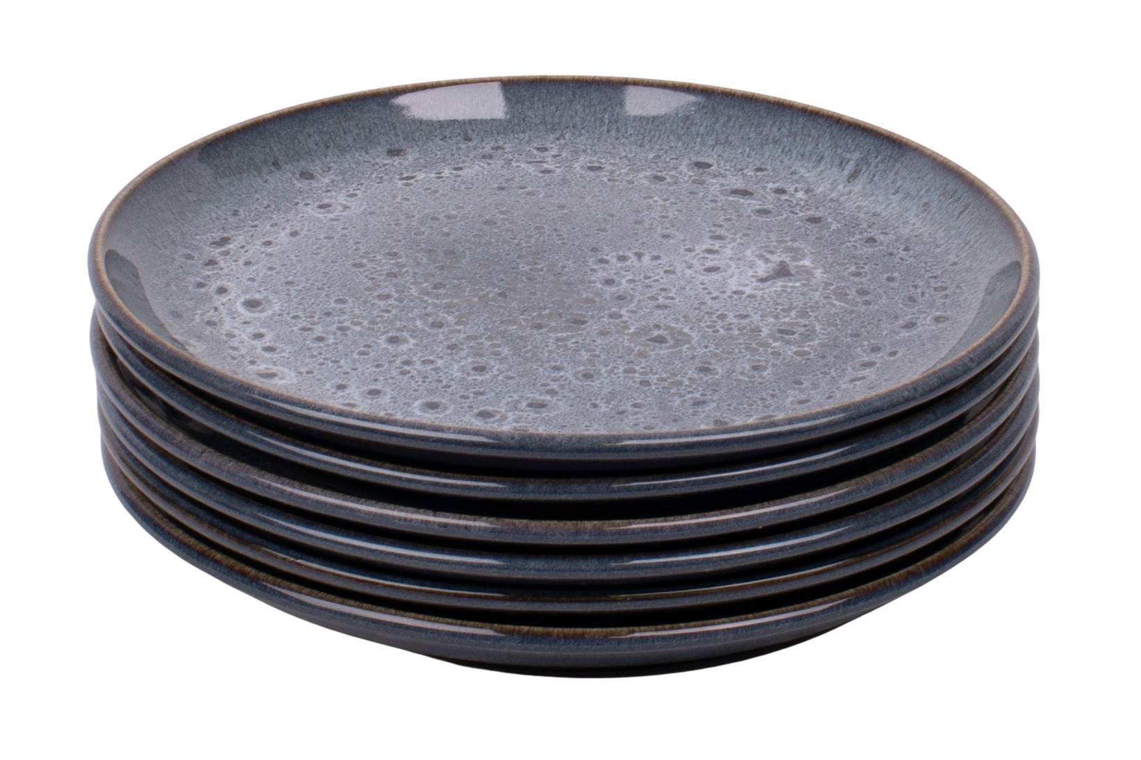 Kade 171 Set van 6 gebaksbordjes - 16 cm - Amadora - blauw met aqua look - Portugees stoneware