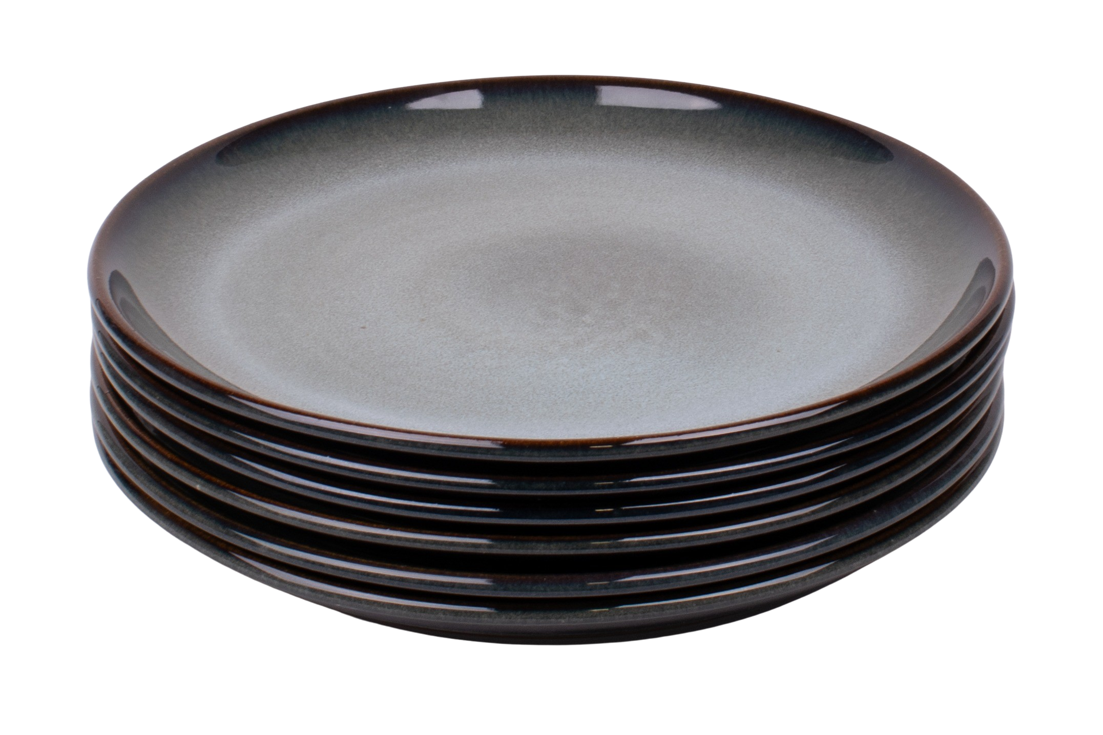 Kade 171 Set van 6 dinerborden - 27 cm - Porto - blauw met groen - normale rand - Portugees stoneware
