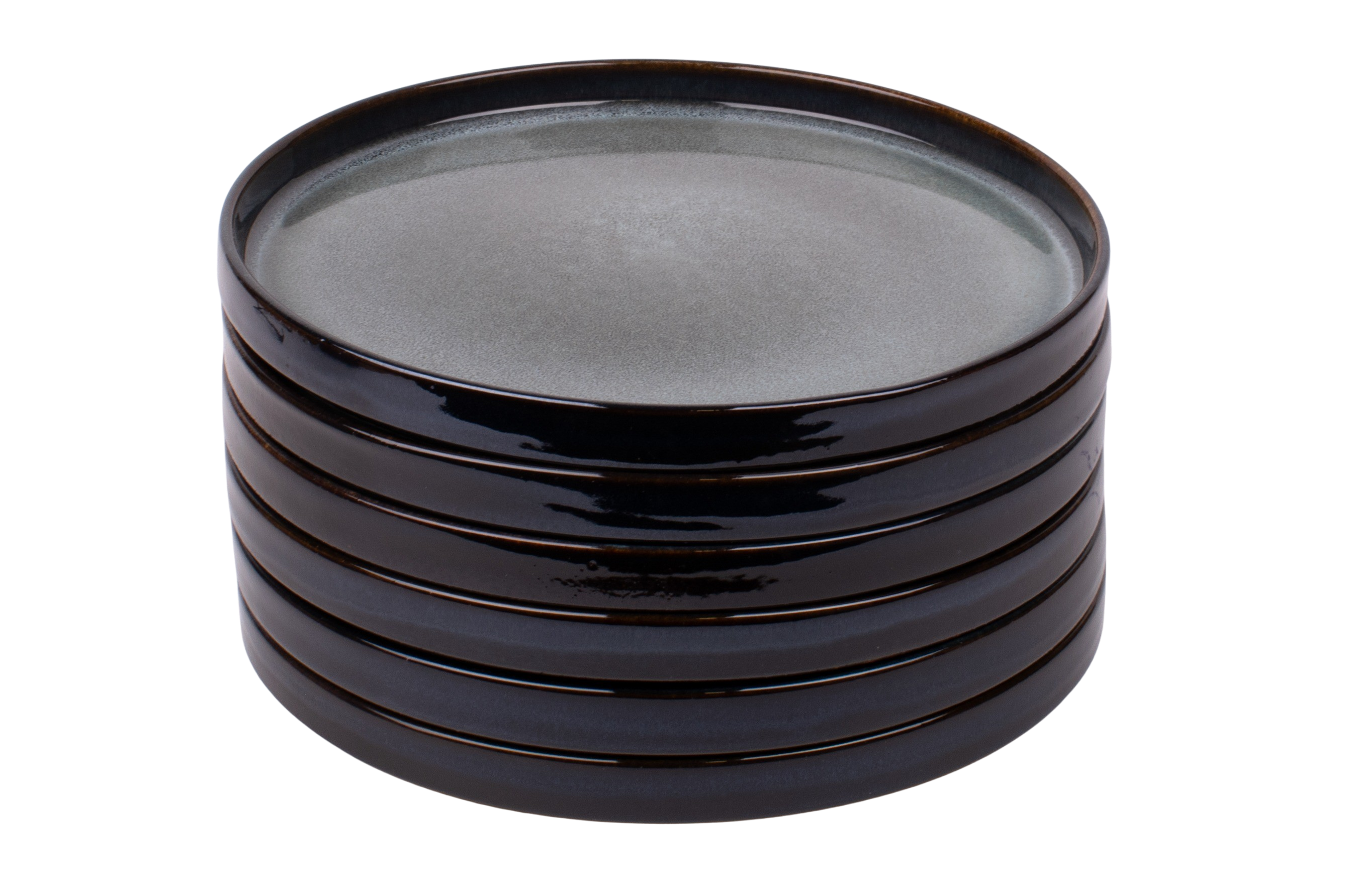 Kade 171 Set van 6 dinerborden - 26 cm - Porto - blauw met groen - recht rand - Portugees stoneware