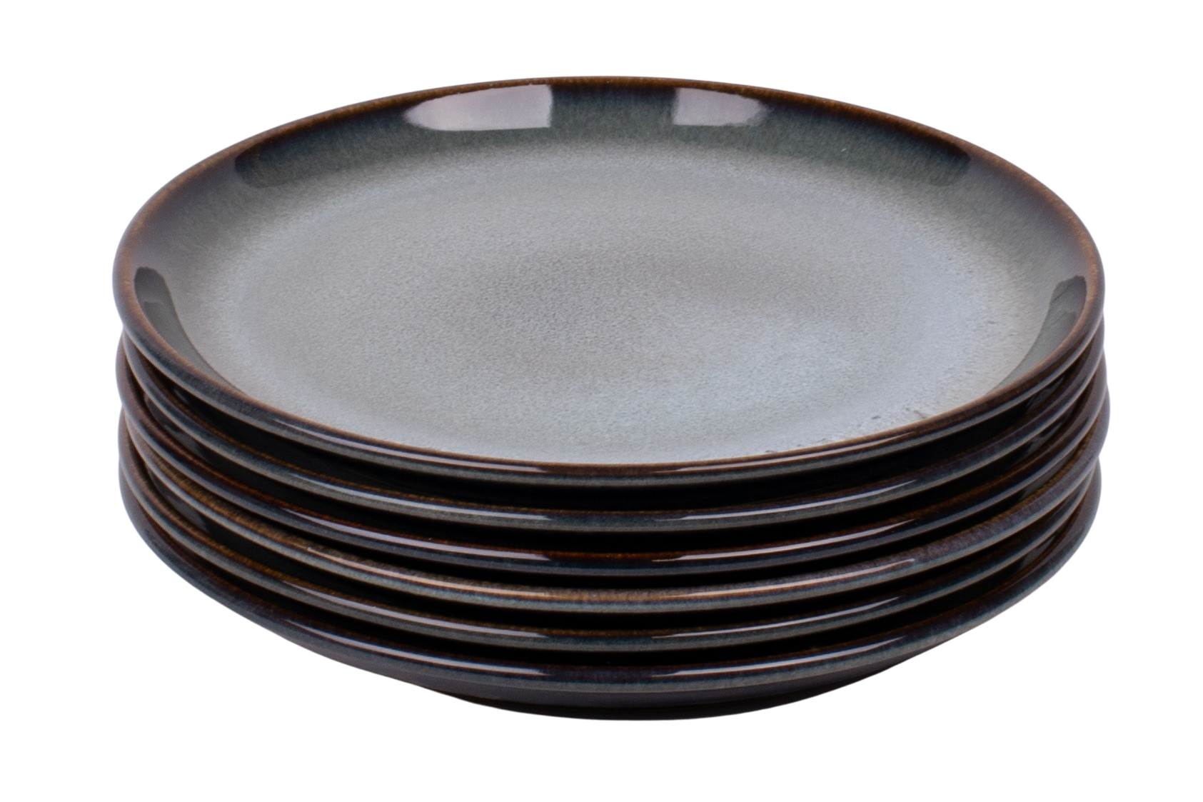 Kade 171 Set van 6 ontbijtborden - 22 cm - Porto - blauw met groen - normale rand - Portugees stoneware