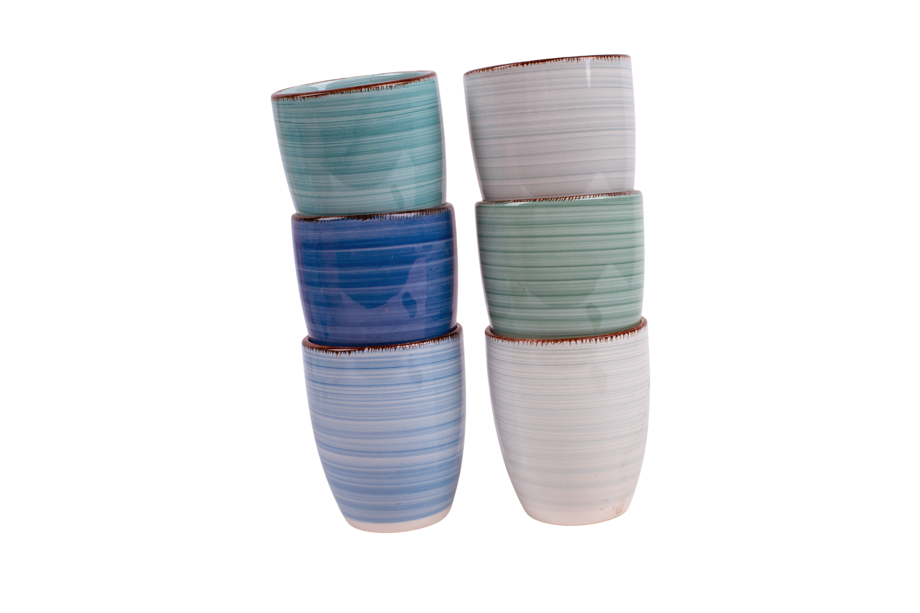 Kade 171  Koffiekopjes - Set van 6 - 160ML - allen unieke kleur - koffiemok - espresso mok - Ocean blue