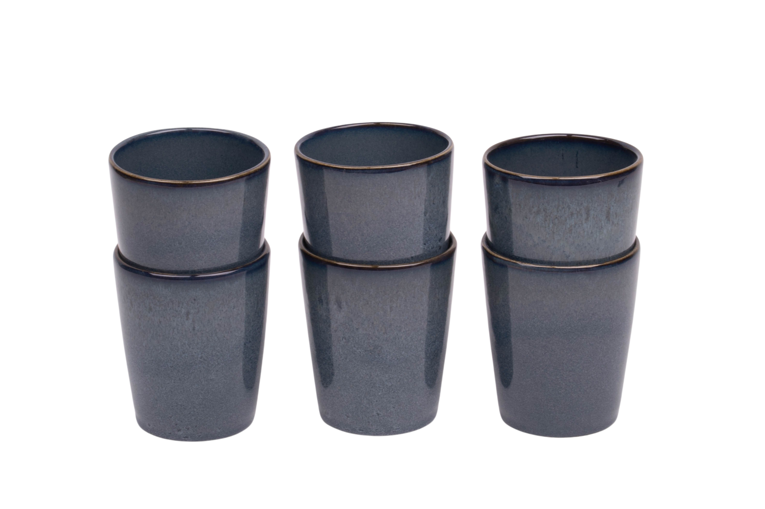 Kade 171 Koffiekopjes set van 6 - 250 ml - 6 persoons - Amadora - blauw met aqua look - Portugees stoneware