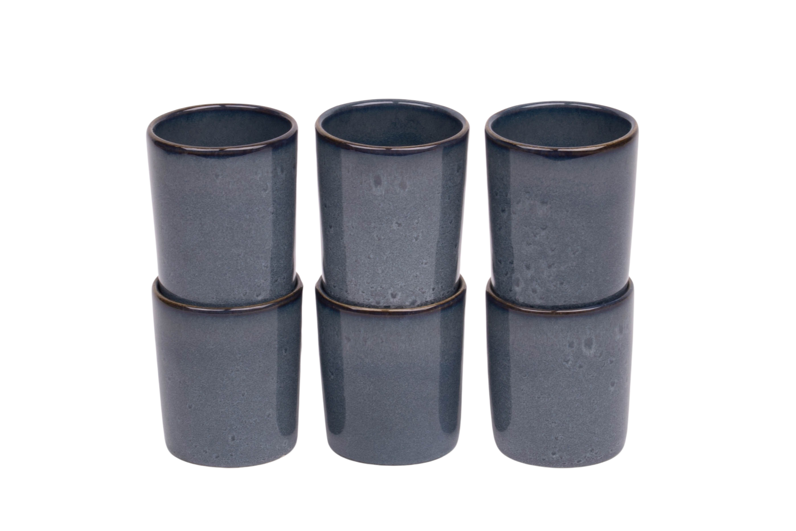 Kade 171 Koffiekopjes set van 6 - 150 ml - 6 persoons - Amadora - blauw met aqua look - Portugees stoneware