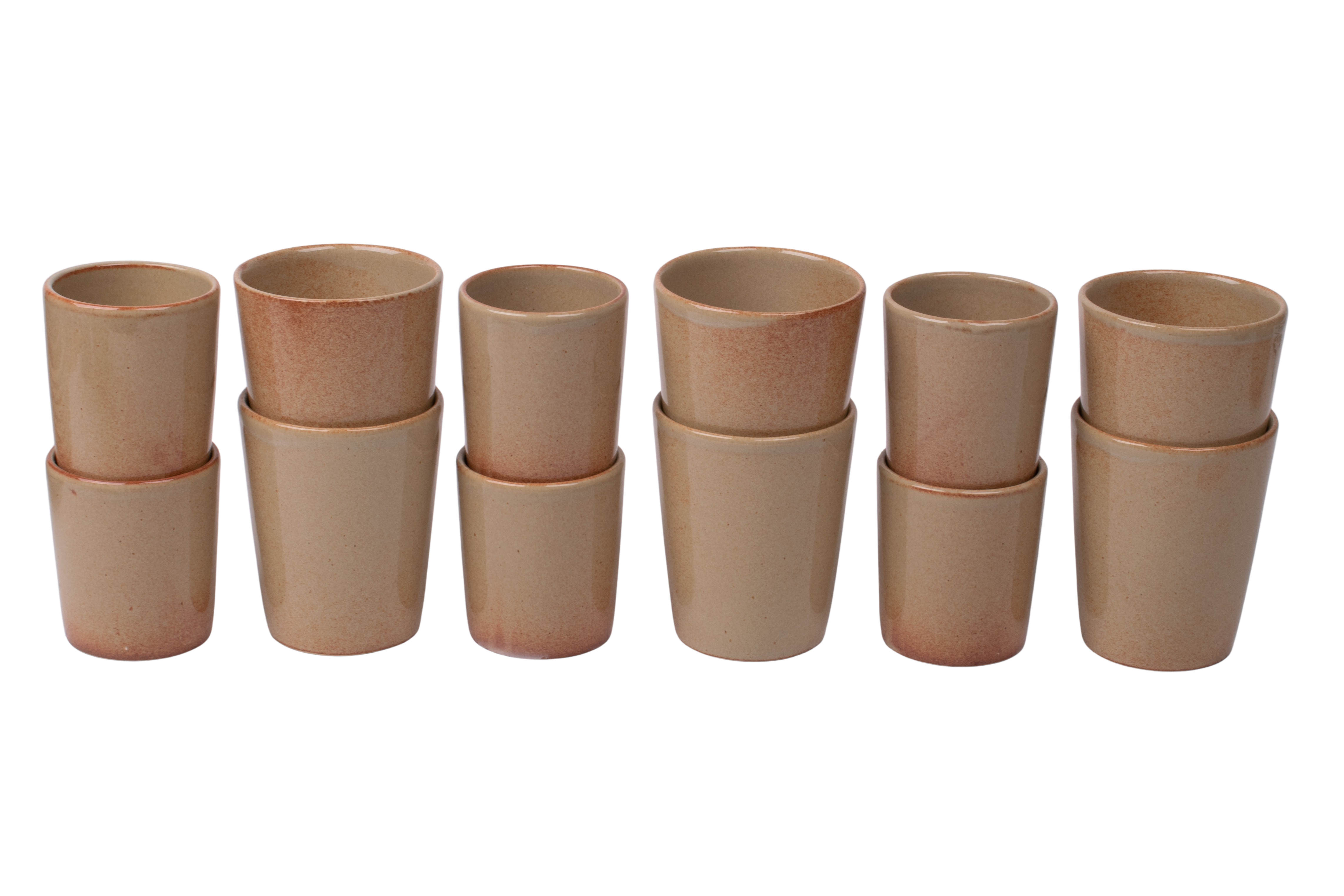 Kade 171 Koffiekopjes set van 12 - 150 ml en 250 ml - 6 persoons - Maia - zandkleurig - Portugees stoneware