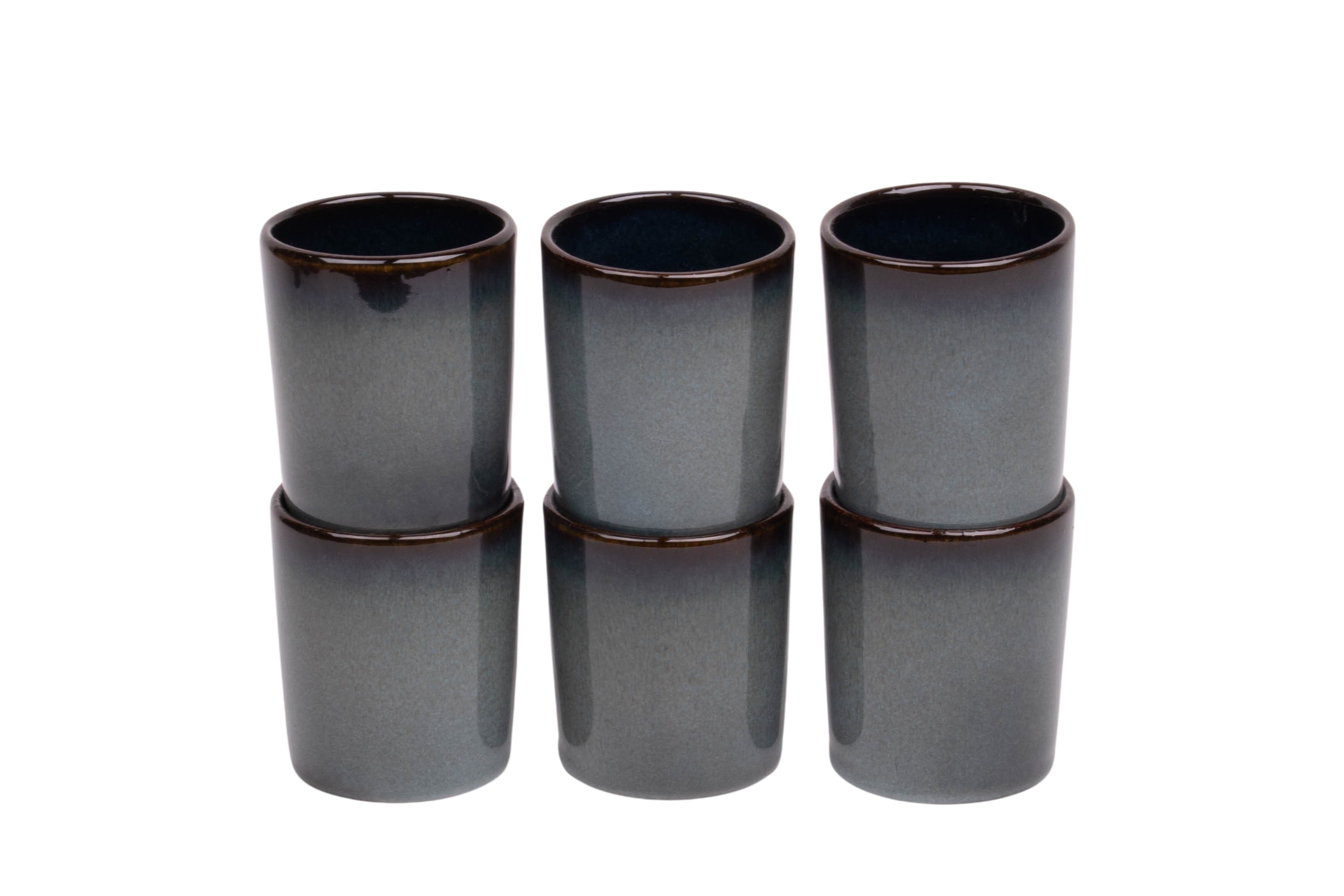 Kade 171 Koffiekopjes set van 6 - 150 ml - 6 persoons - Porto - blauw met groen - Portugees stoneware