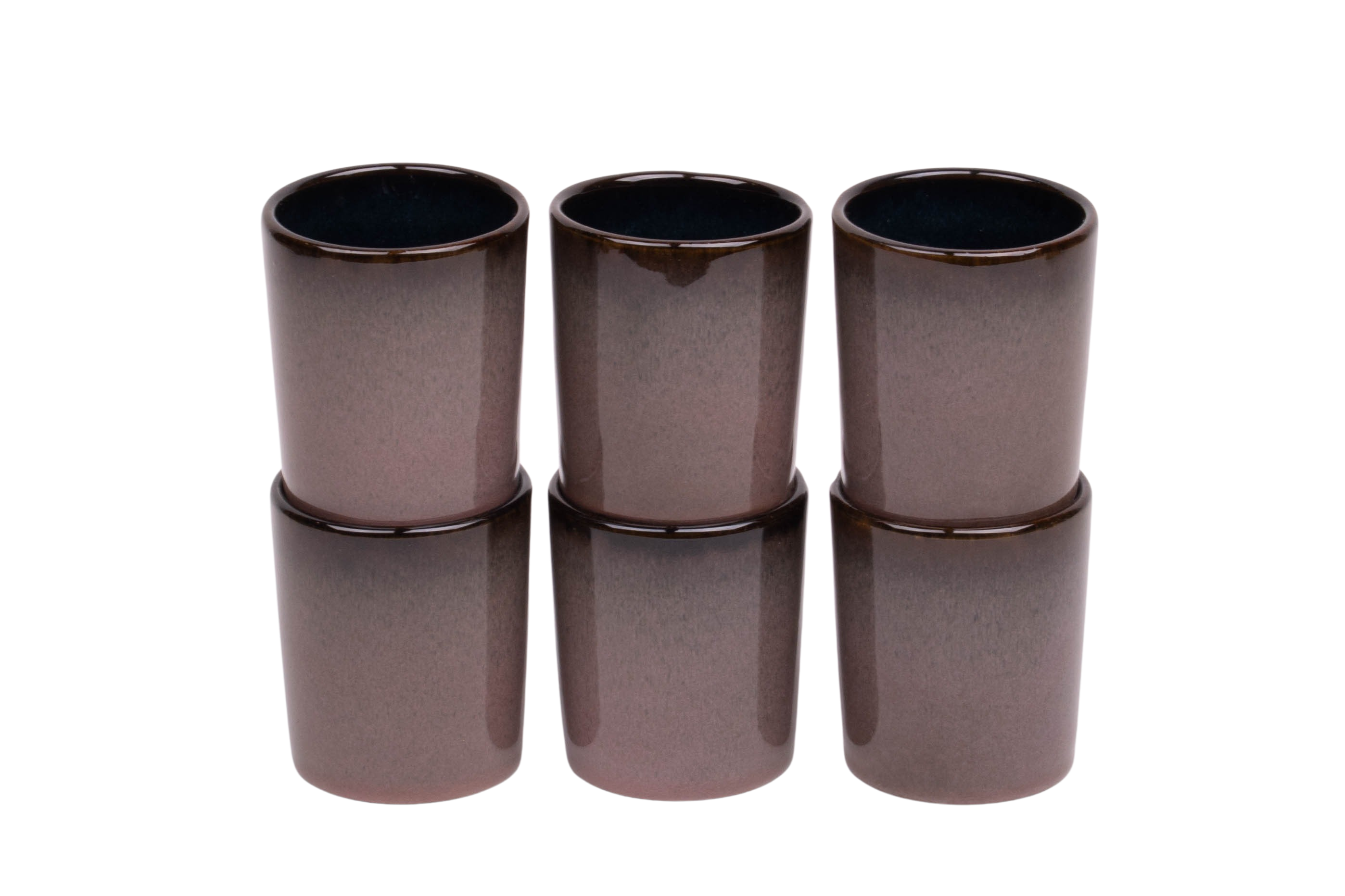 Kade 171 Koffiekopjes set van 6 - 150 ml - 6 persoons - Vila Nova - roze met blauw - Portugees stoneware