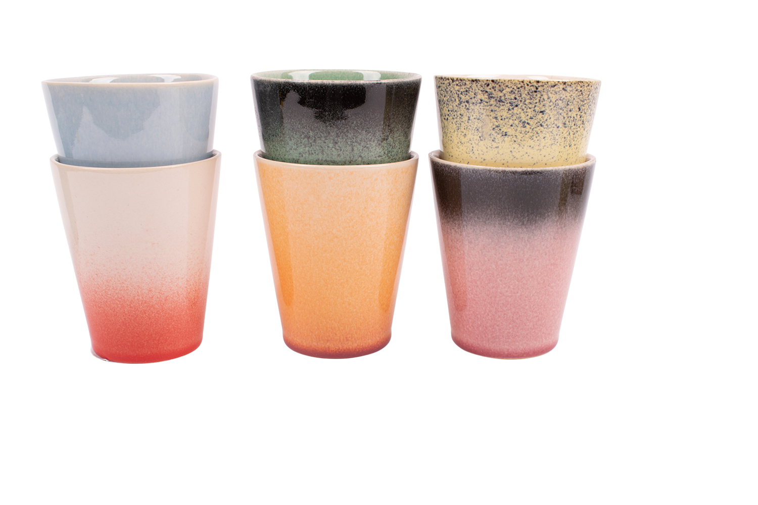 Kade 171  Fire koffiemok - koffiebeker - set van 6 - verschillende kleuren - 310ML