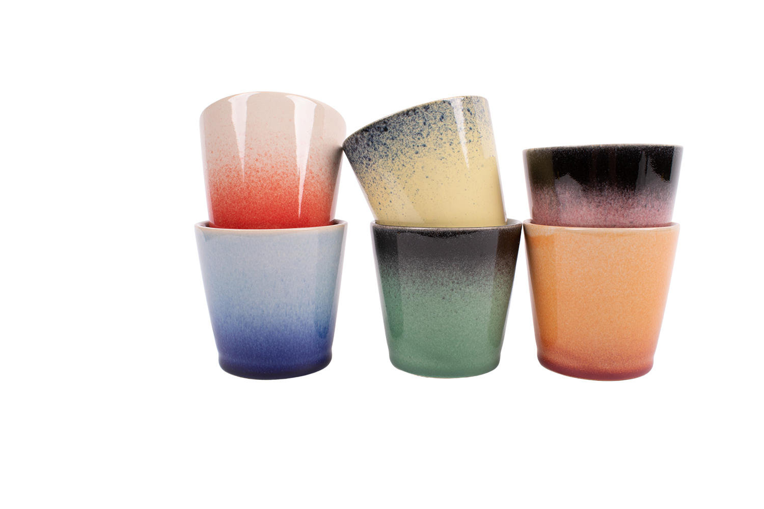 Kade 171 Set van 6 Fire koffiemok - 200ML - verschillende kleuren - koffiebeker