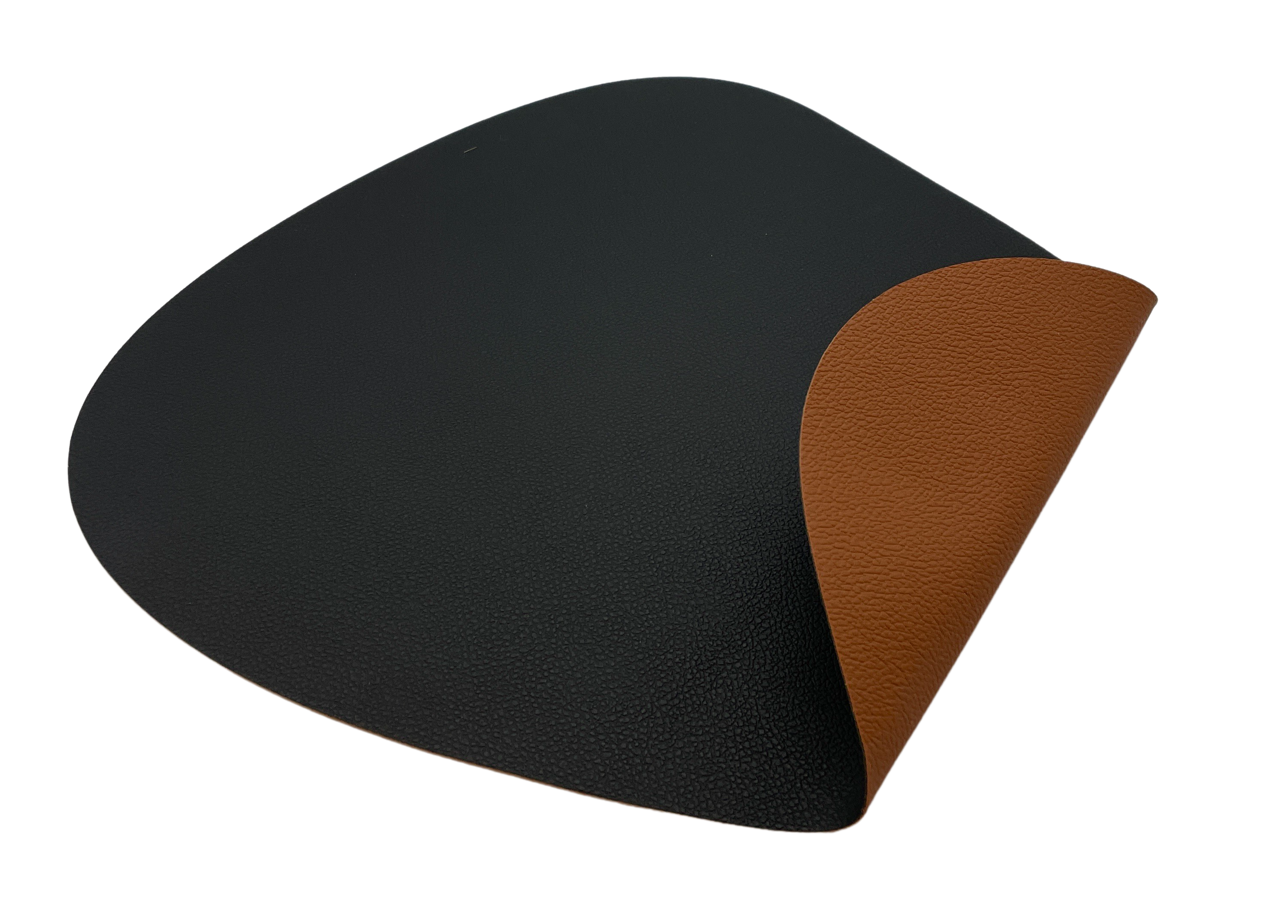 Kade 171 6 luxe placemats lederlook - 6 stuks - EI zwart/bruin - 44x37 cm - dubbelzijdig - 