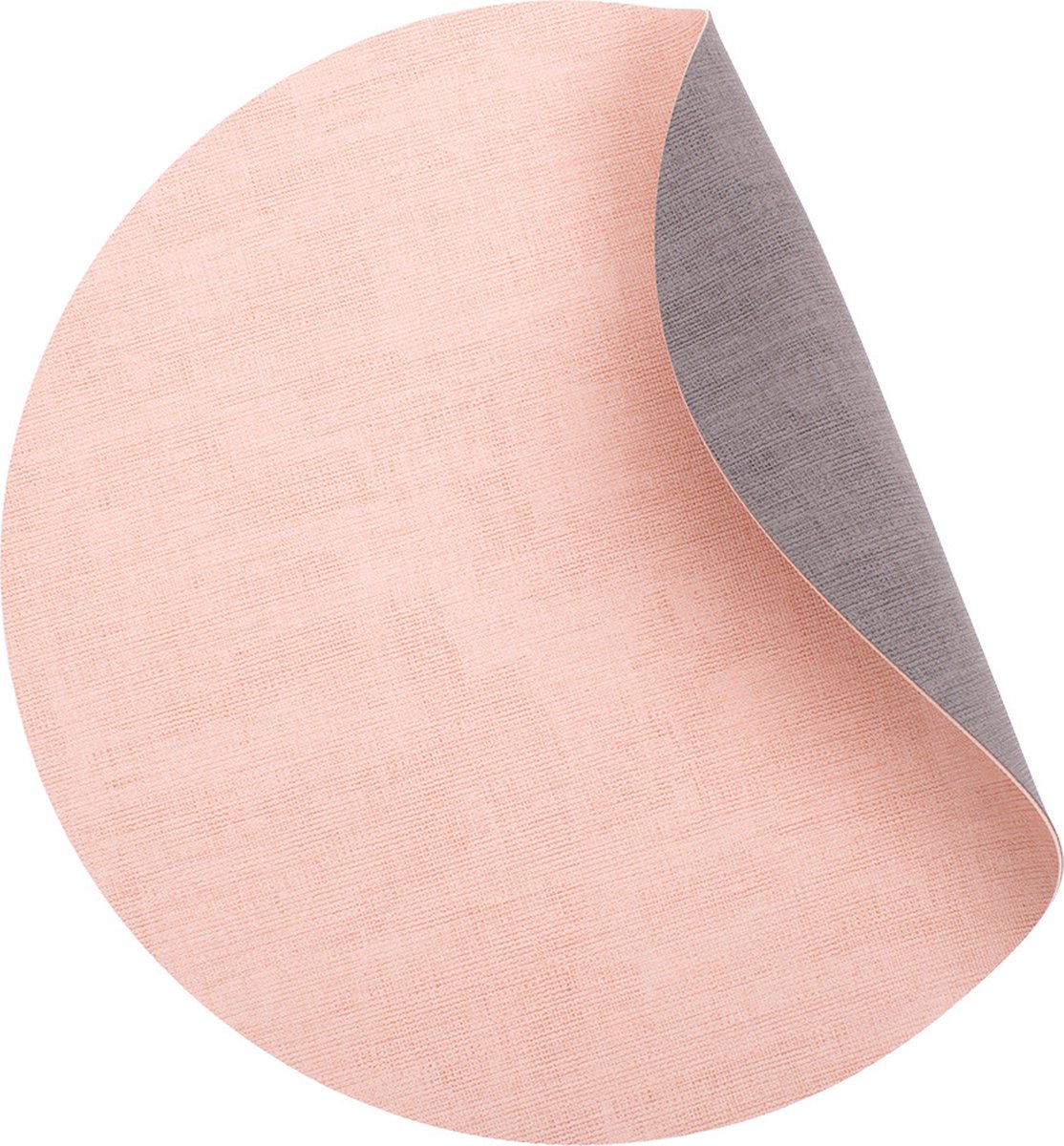Kade 171 Luxe placemats - Rond - 6 stuks - Dubbelzijdig: roze en grijs - 38cm