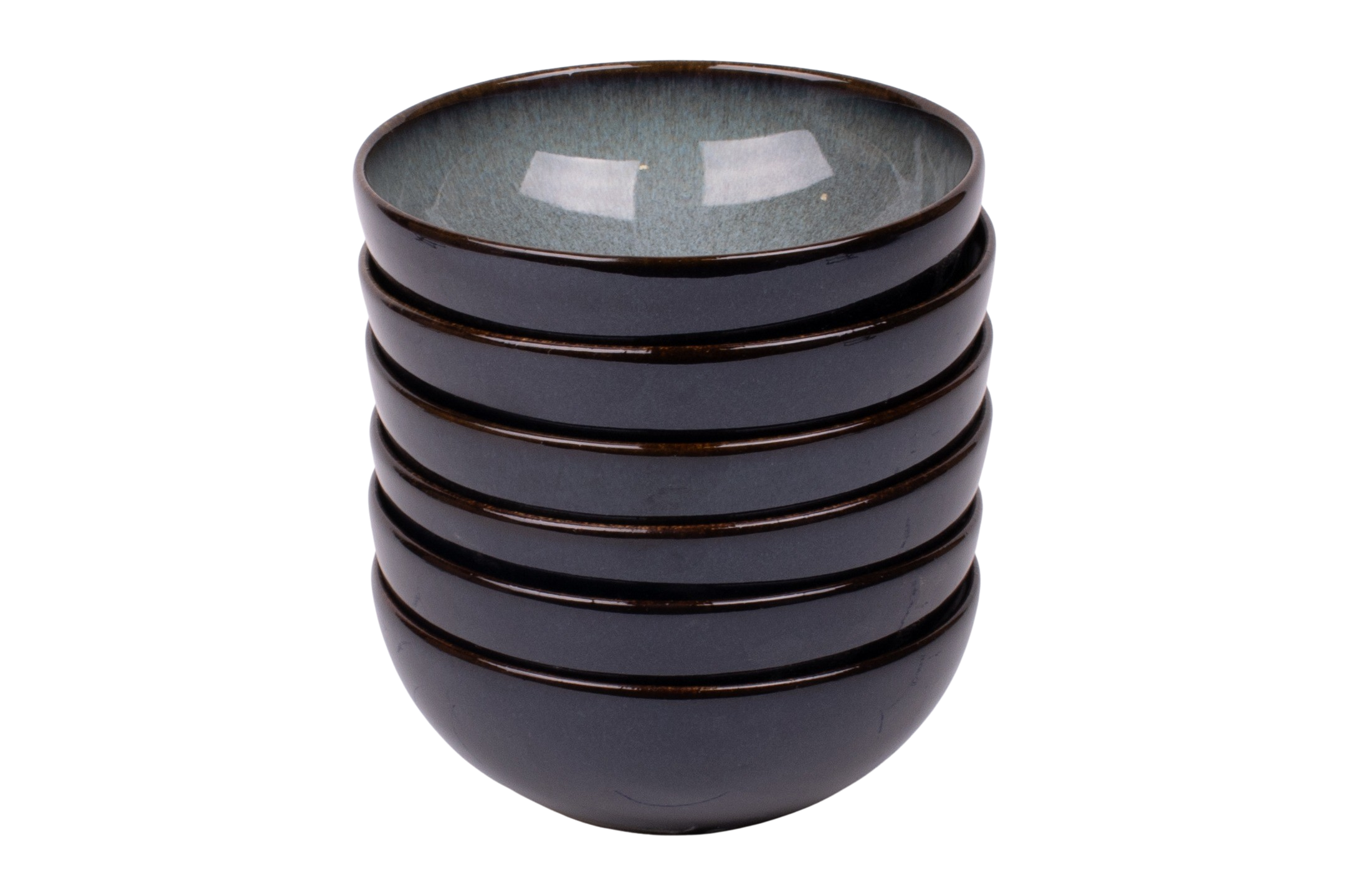 Kade 171 Set van 6 schaaltjes - 15,5 cm - Porto - blauw met groen - Portugees stoneware