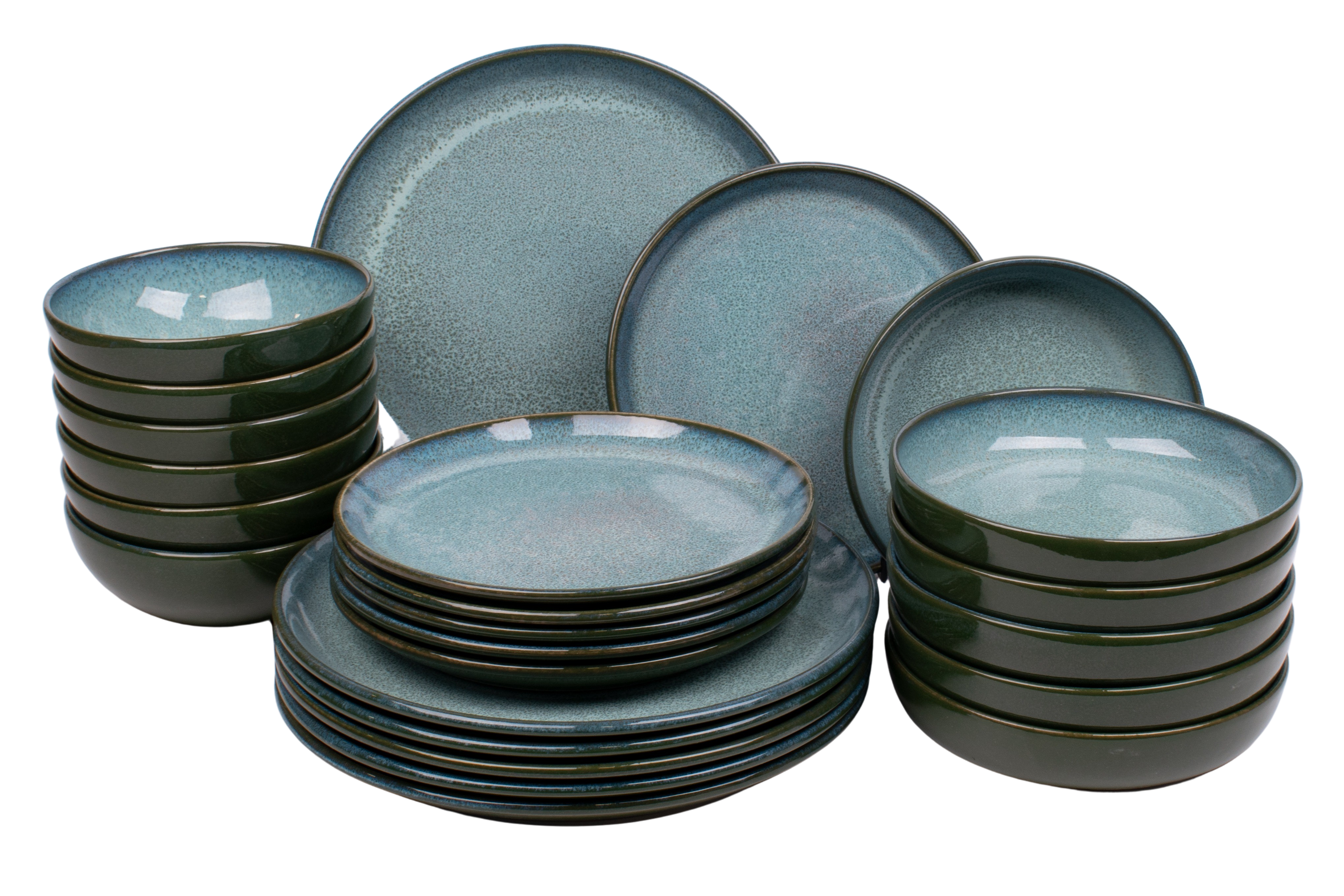 Kade 171 24 delige serviesset - 6 persoons - Evora - groen - Portugees stoneware