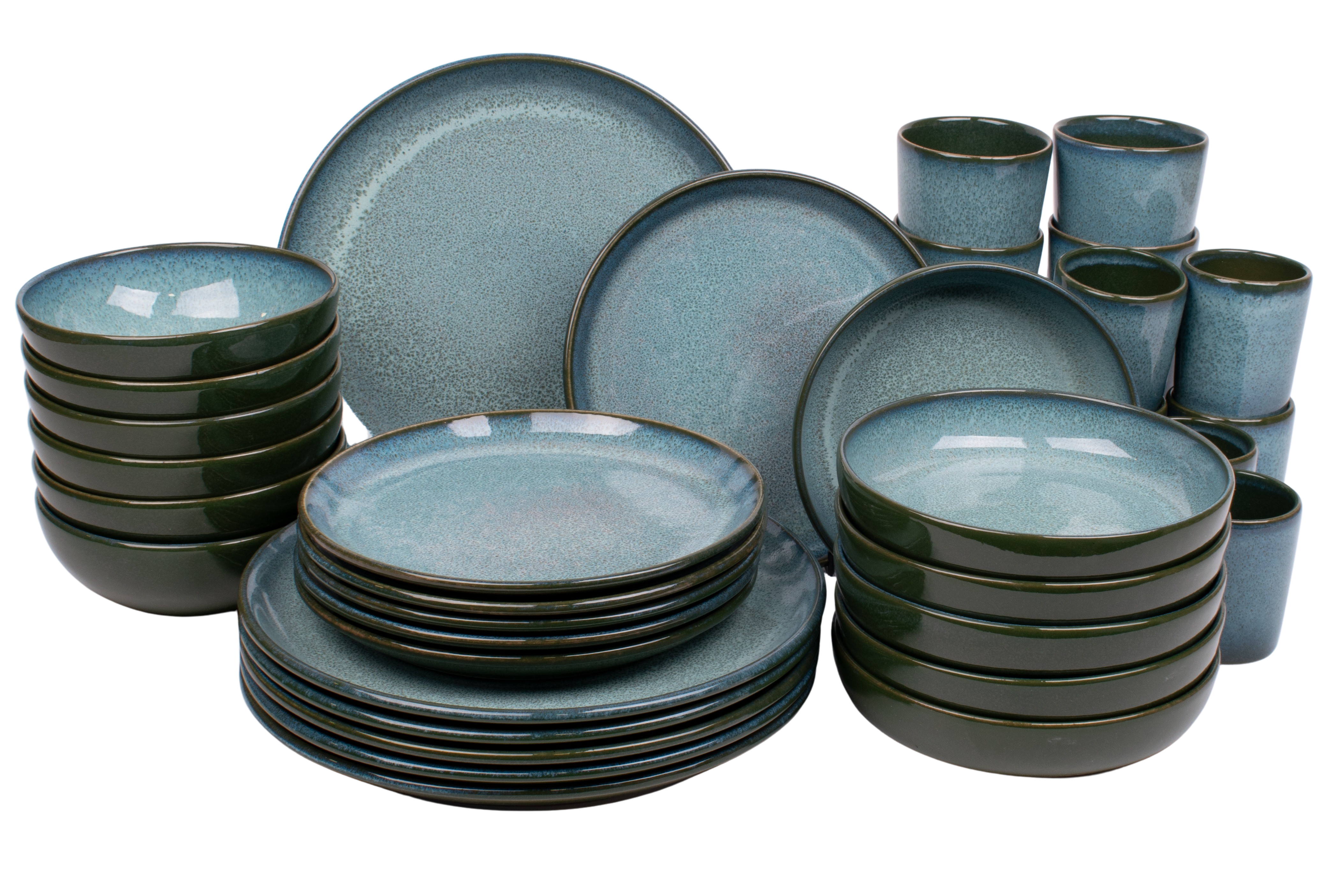 Kade 171 36 delige serviesset - 6 persoons - Evora - groen - Portugees stoneware serviessets