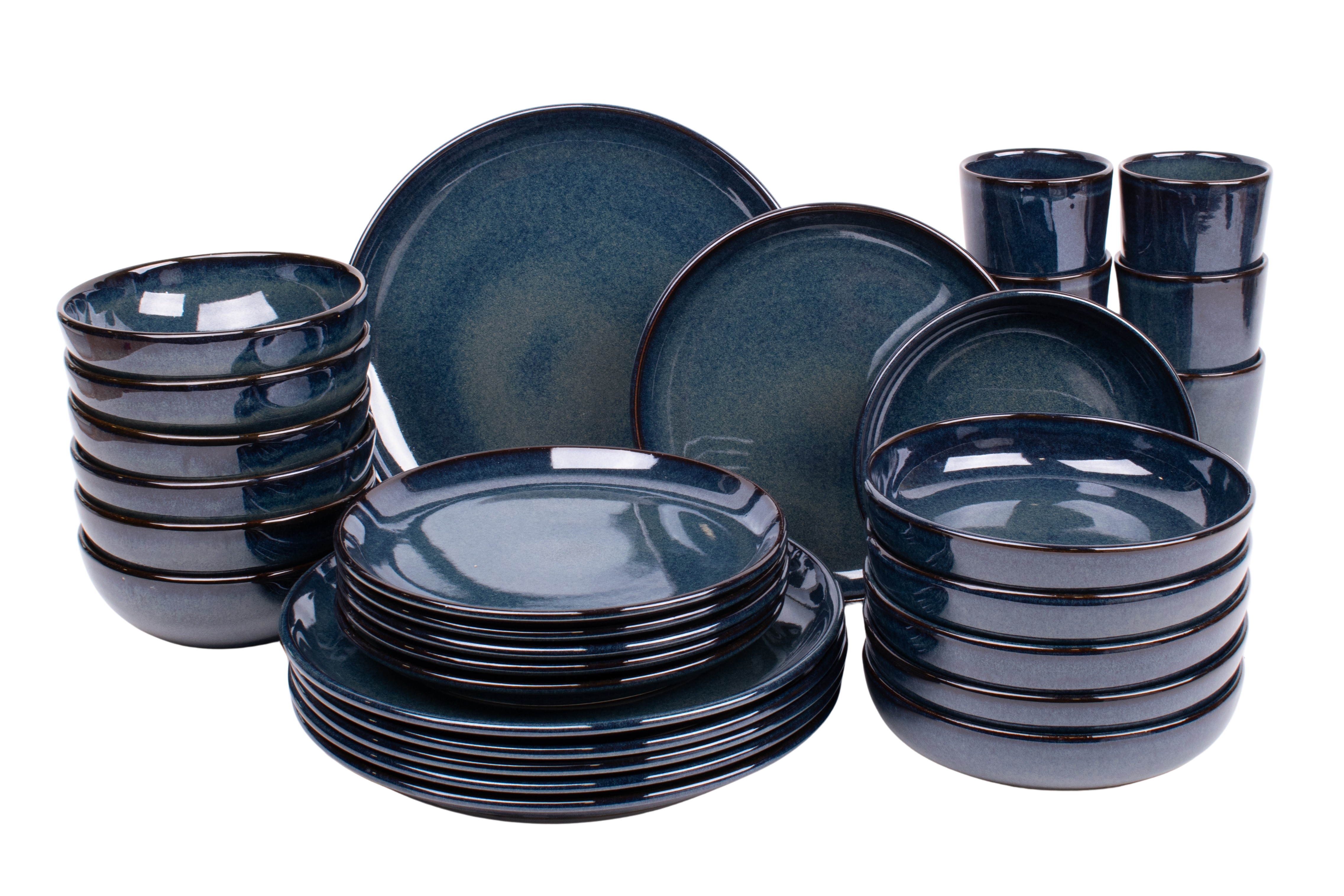 Kade 171 30 delige serviesset - 6 persoons - Faro - blauw - Portugees stoneware serviessets