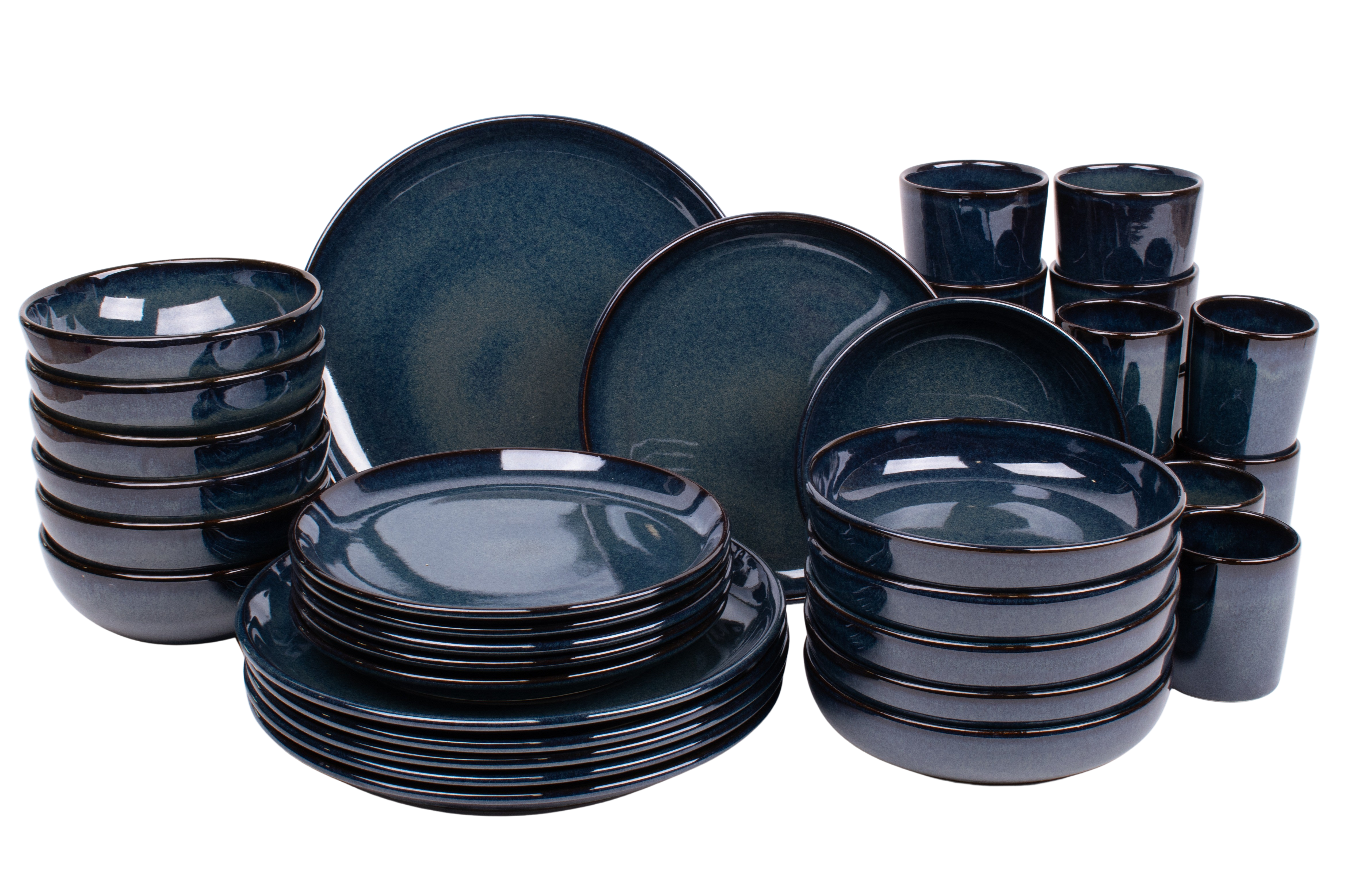 Kade 171 36 delige serviesset - 6 persoons - Faro - blauw - Portugees stoneware serviessets