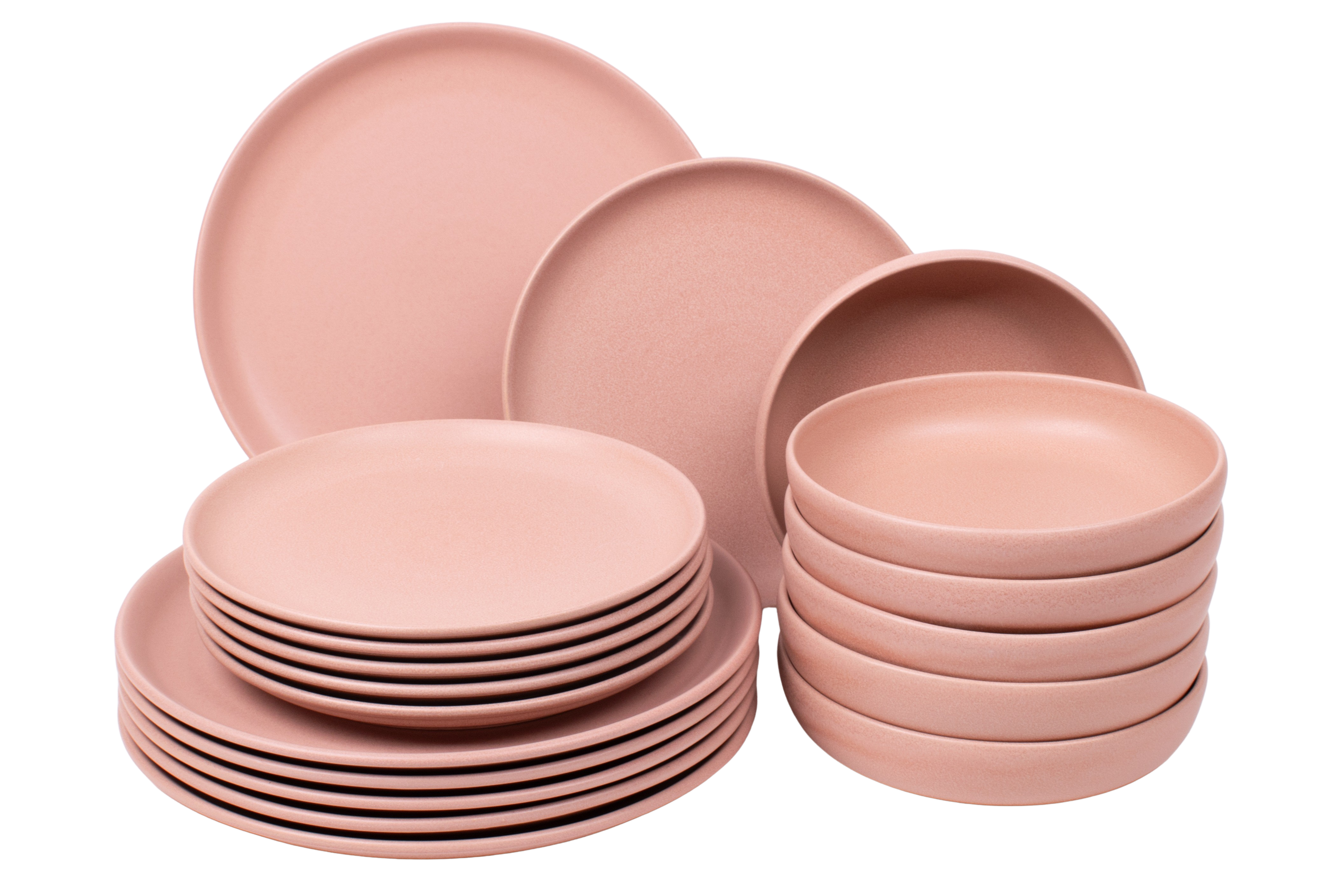 Kade 171 18 delige serviesset - 6 persoons - Madeira - roze - Portugees stoneware