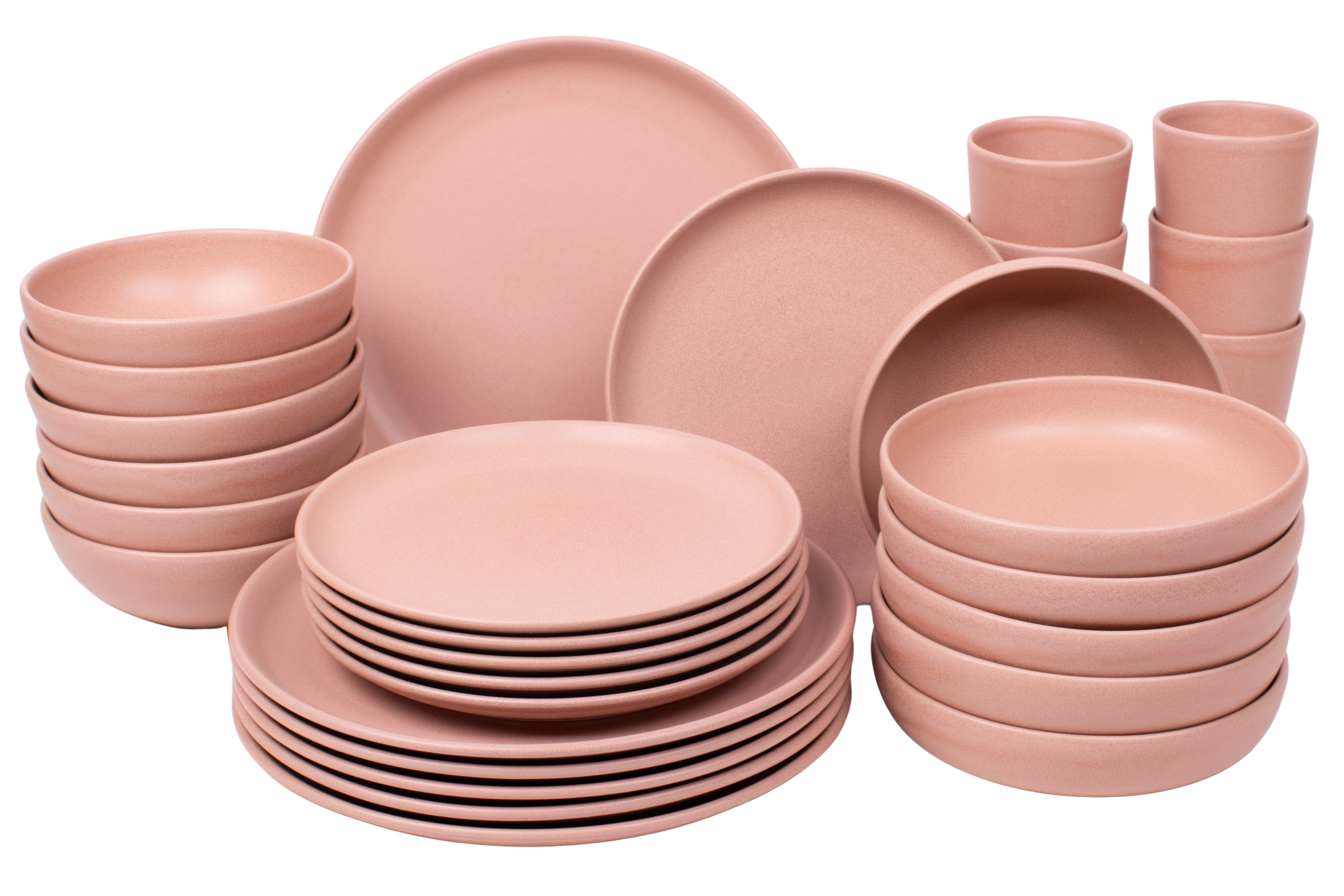 Kade 171 30 delige serviesset - 6 persoons - Madeira - roze - Portugees stoneware