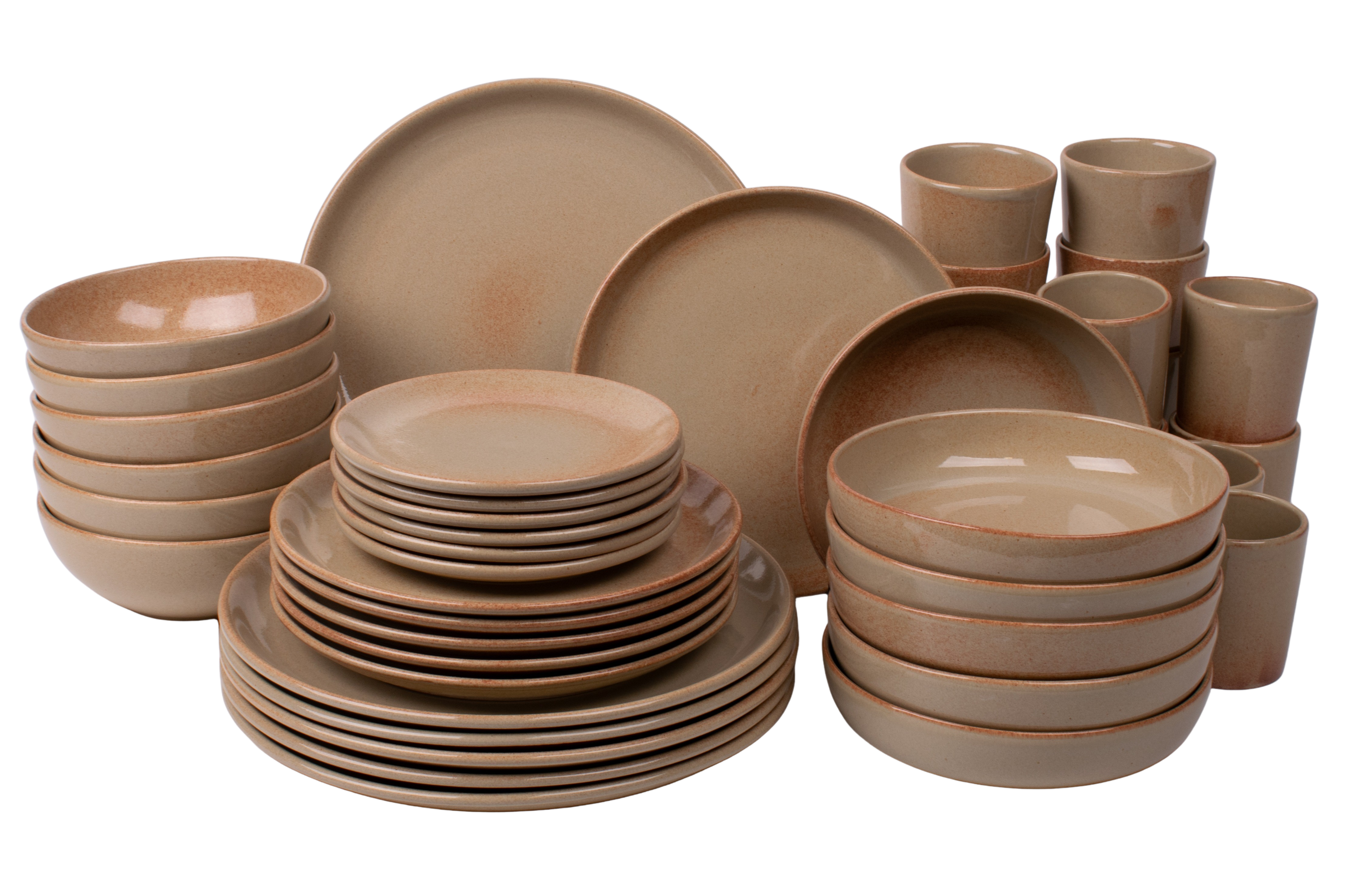 Kade 171 36 delige serviesset - 6 persoons - Maia - zandkleurig - Portugees stoneware