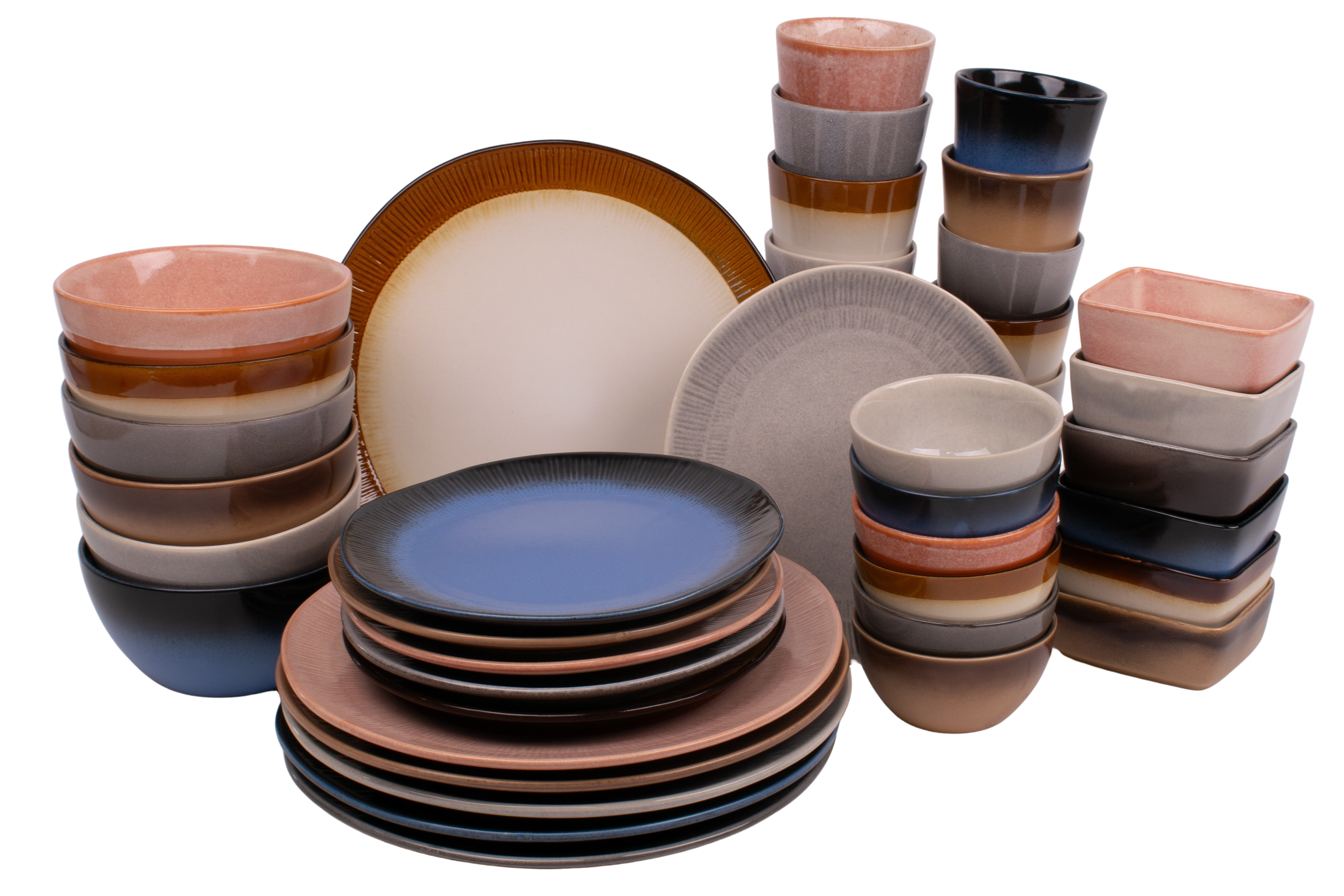 Kade 171 42 delige serviesset - 6 personen - meerkleurig - aardewerk - Earth style -  - hip en trendy