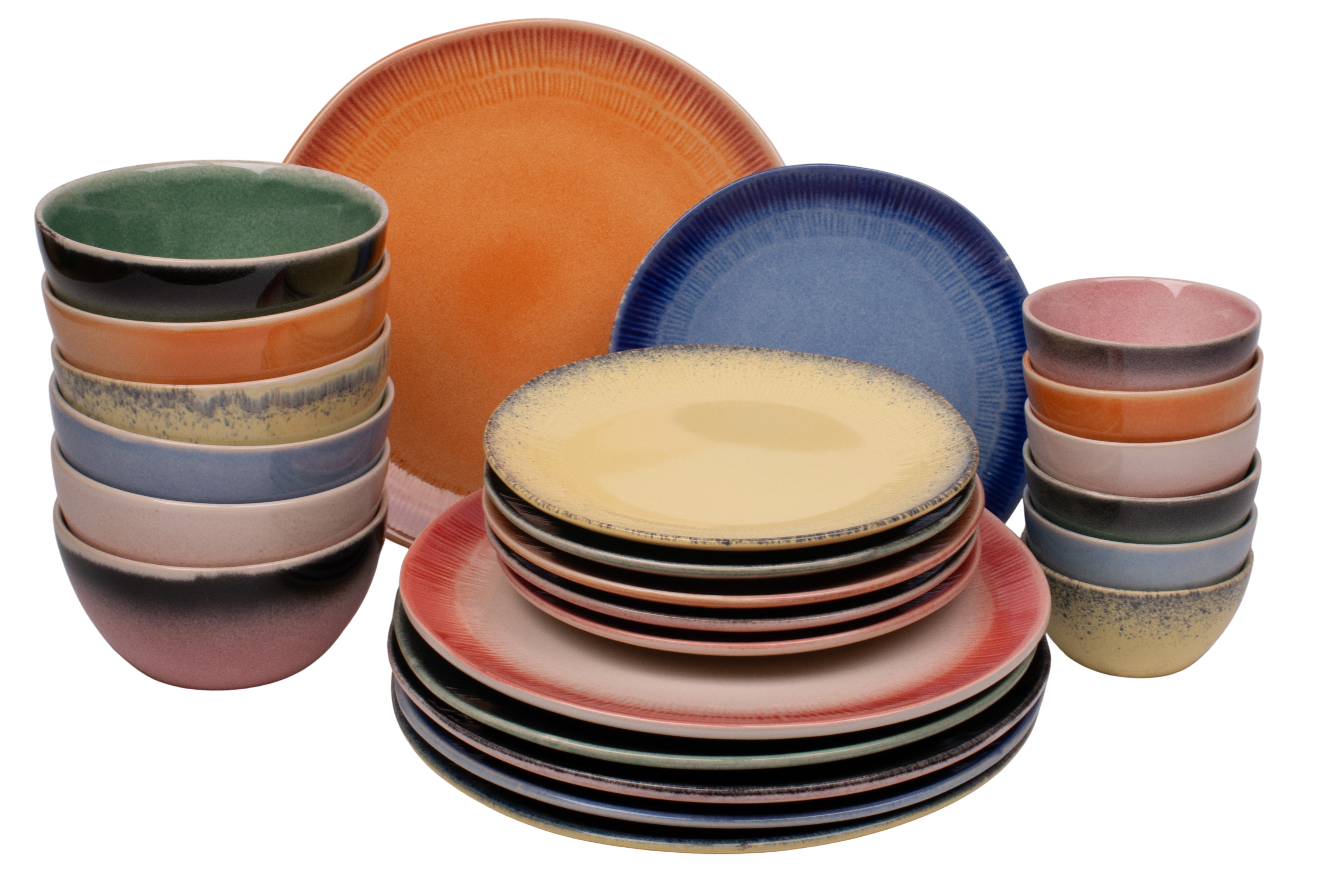 Kade 171 24 delige serviesset - 6 personen - meerkleurig - aardewerk - Fire style -  - hip en trendy